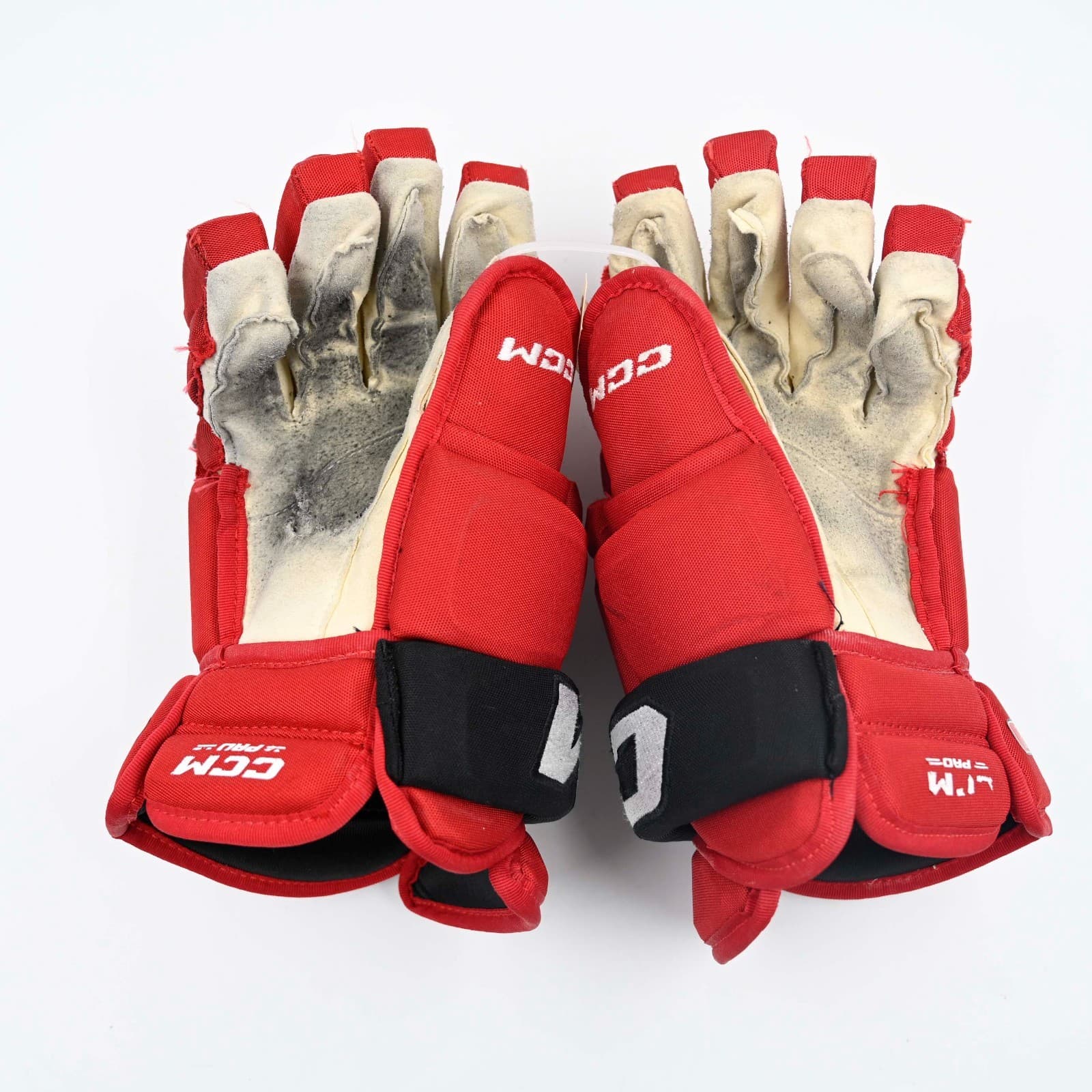 CCM HG97 Pro Stock Hockey Gloves Used 14" New Jersey Devils NHL Tomas Nosek 3