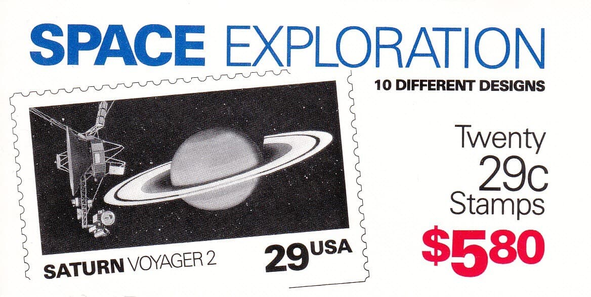 U.S. BOOKLET OF 20 SCOTT #BK192 1991 29ct SPACE EXPLORATION MINT P#111111