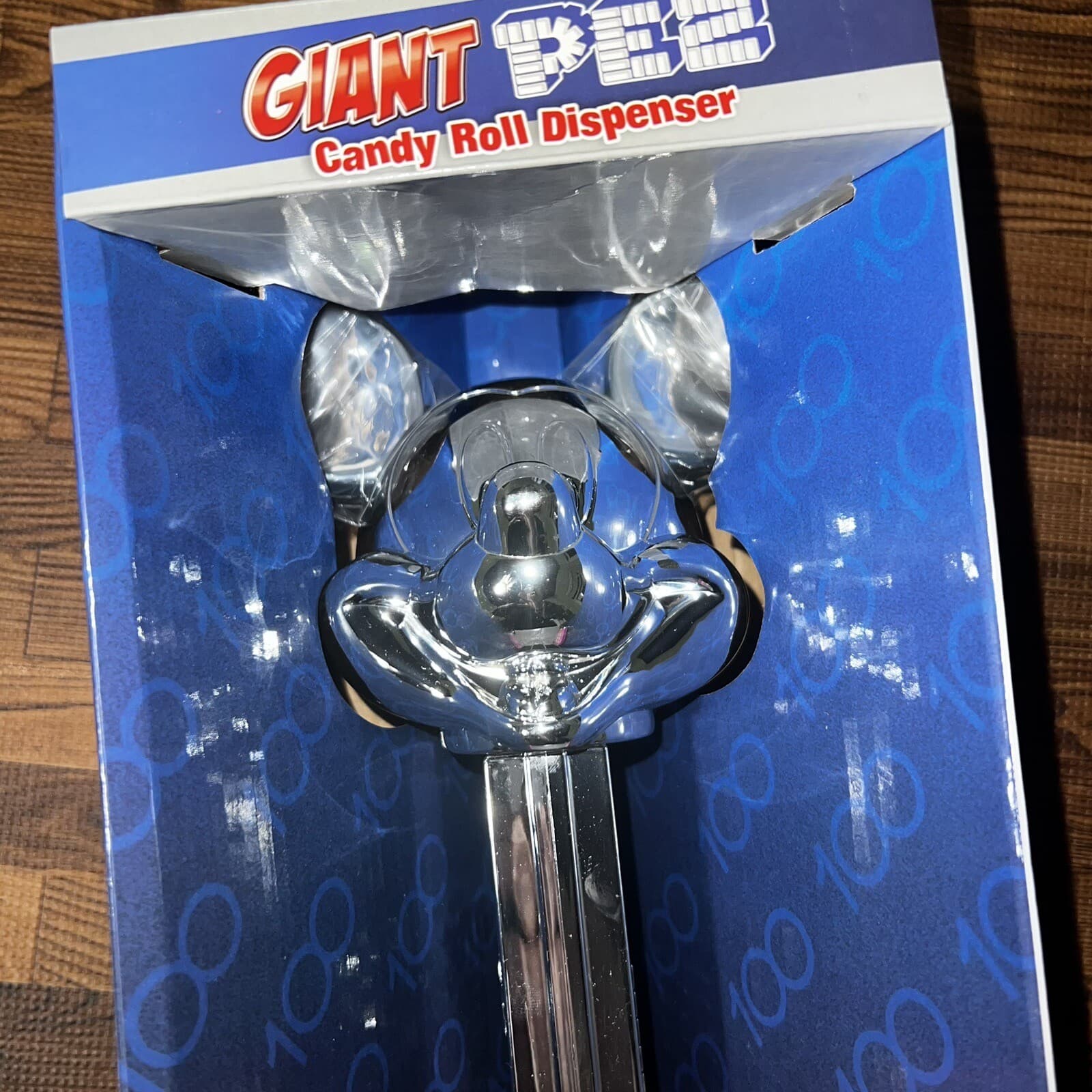 DISNEY 100 Giant Chrome Mickey Mouse PEZ Candy Roll Dispenser Brand New 3
