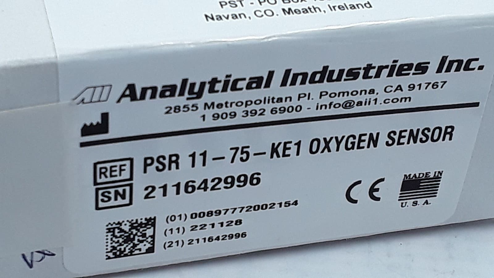 Analytical Ind. Oxygen Sensor REF PSR 11-75-KE1 3