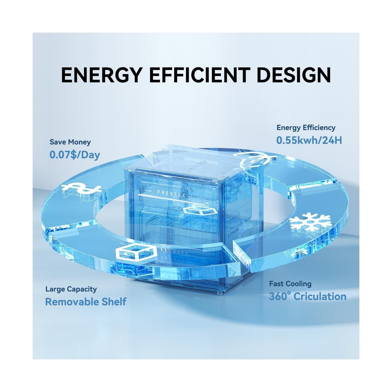 Frestec 1.7 Cu.Ft Mini Fridge with Freezer,Mini Fridge for Bedroom,Small Refr... 3