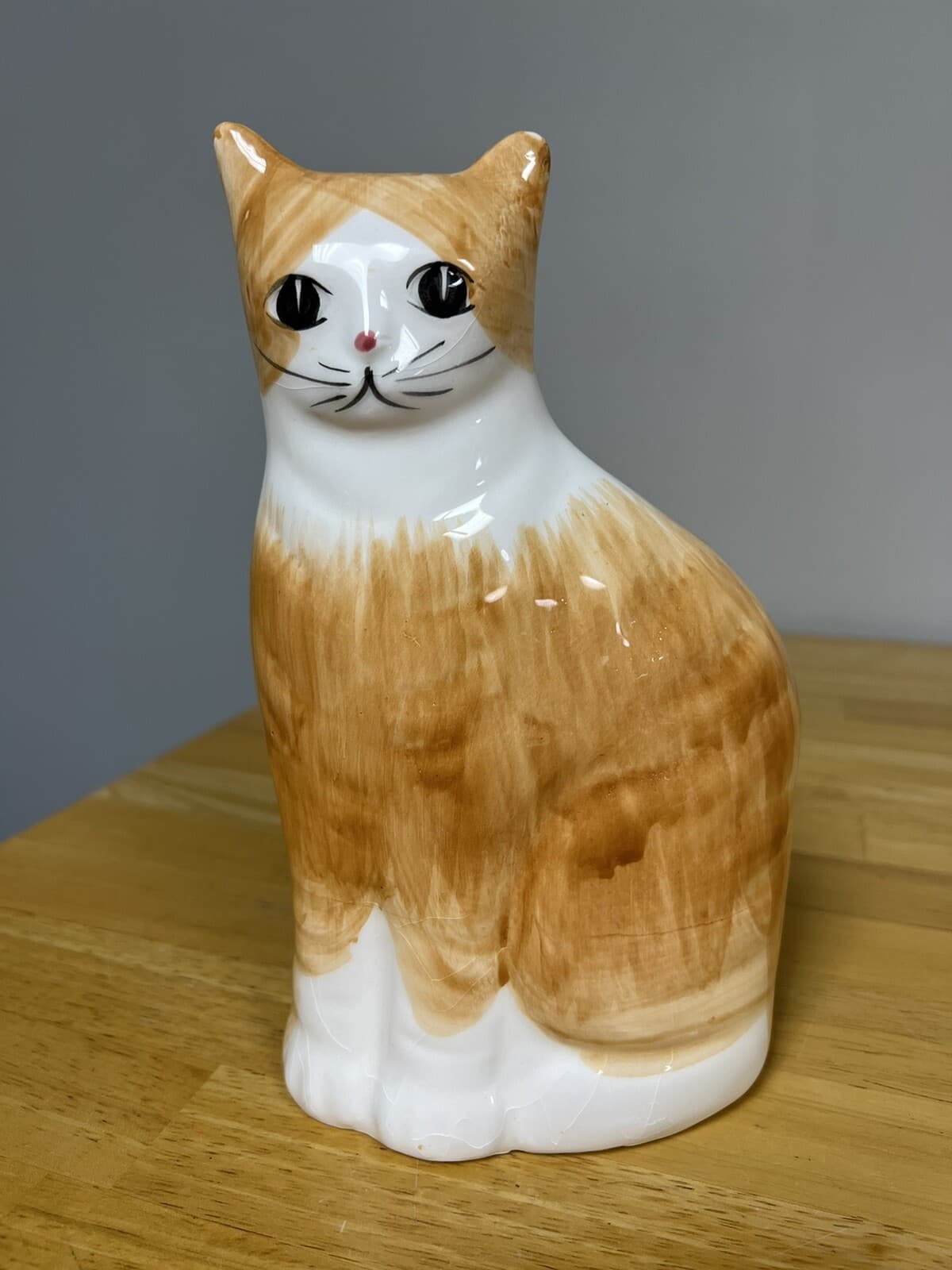 Vintage Ceramic Pottery Cat Bank Made in Taiwan Cat Lovers Dream Orange Ginger