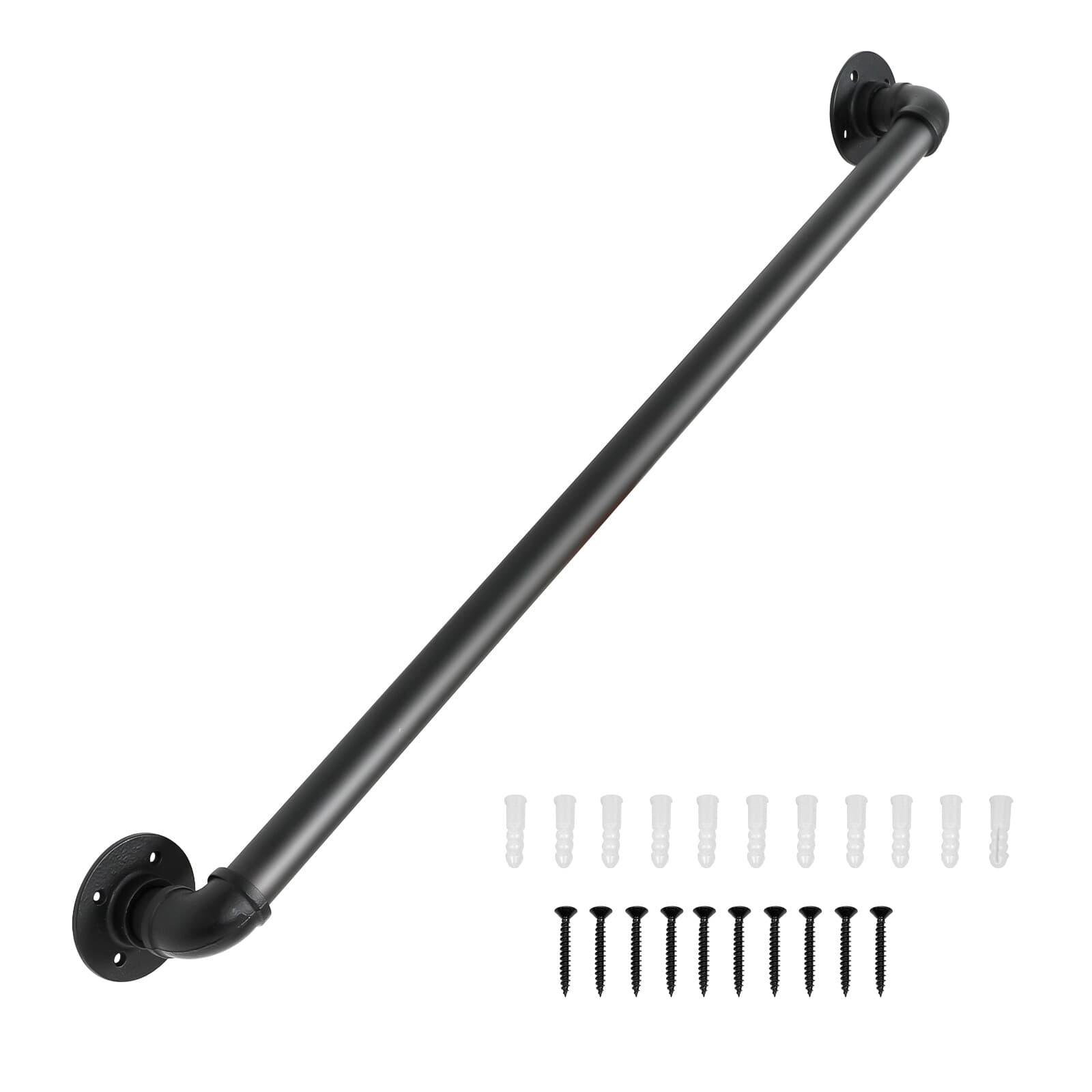 3 FT Iron Handrail for Steps Stair Railing Hand Rail Kit Black Outdoor Indoor 5
