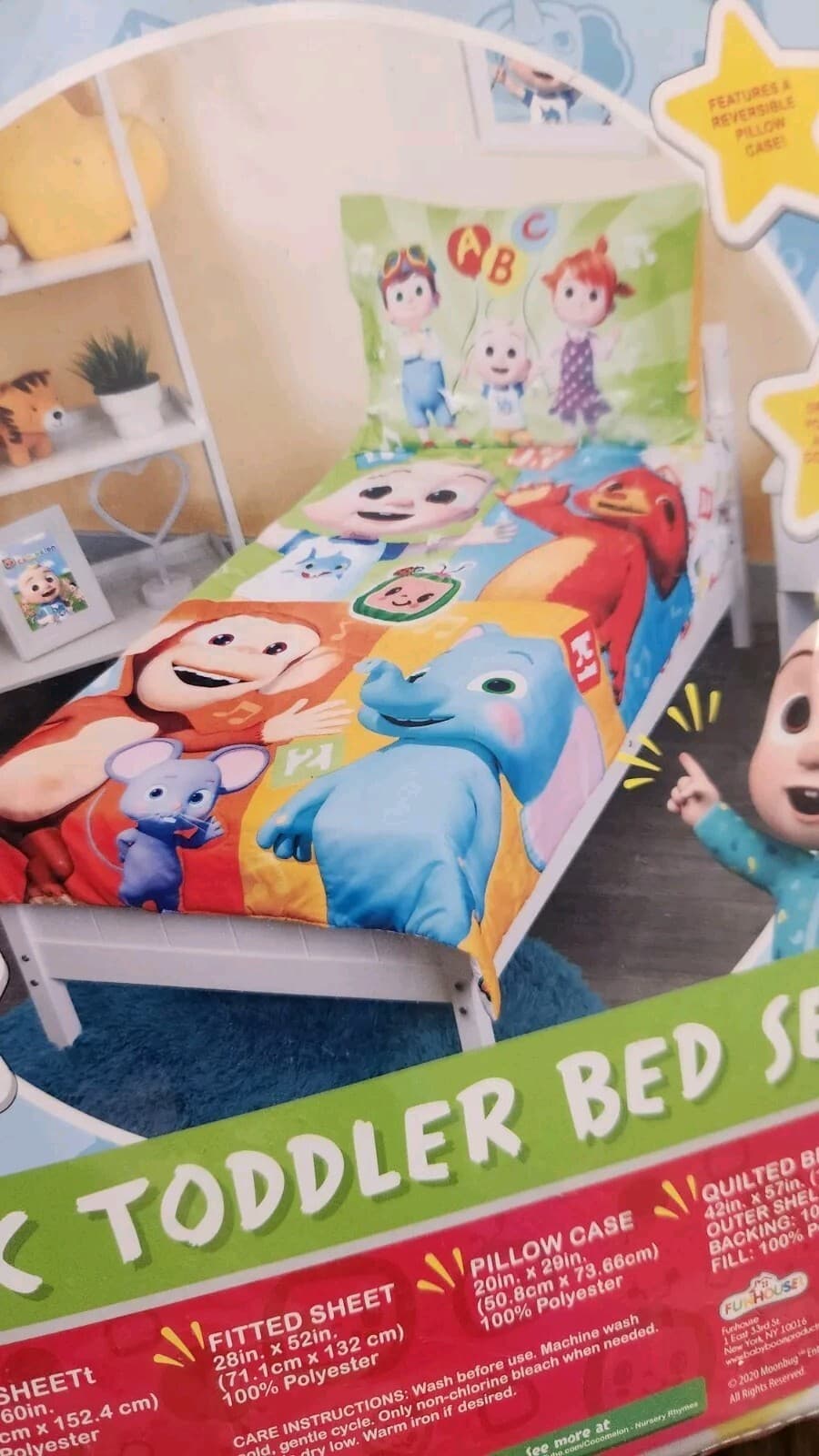 Cocomelon 4-Piece Toddler Bedding Set Sheets Bedspread Pillowcase New 3