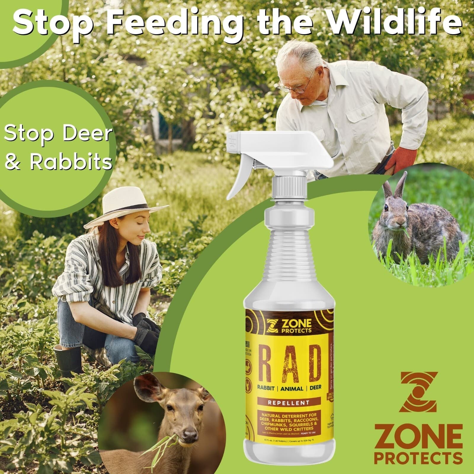 R.A.D.; Rabbit, Animal, Deer Repellent; Keep Deer and Rabbits Out of Your Garden 3