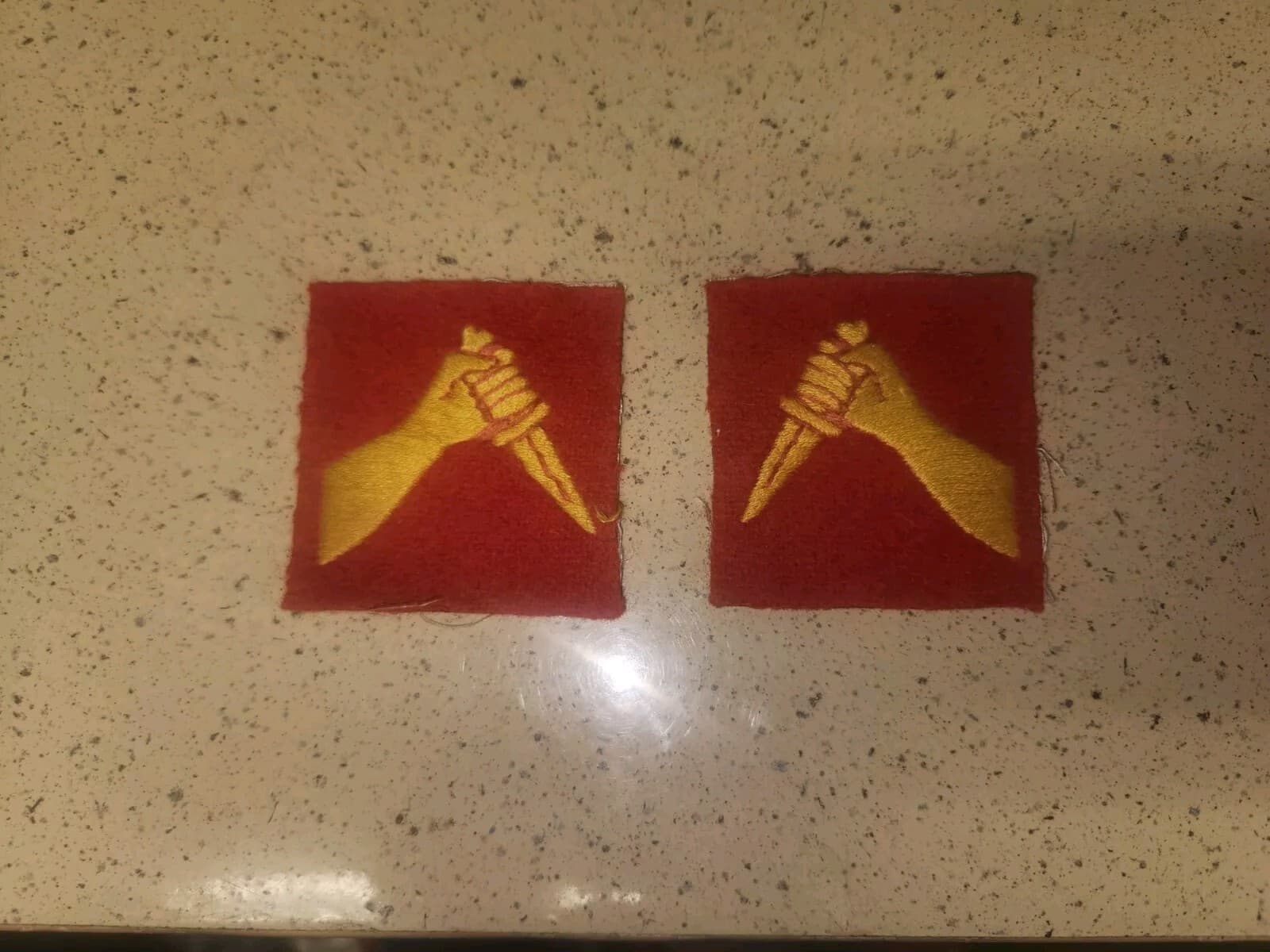  ORIGINAL UNISSUED WW II BRITISH INDIAN 19th DIVISION FLASHES