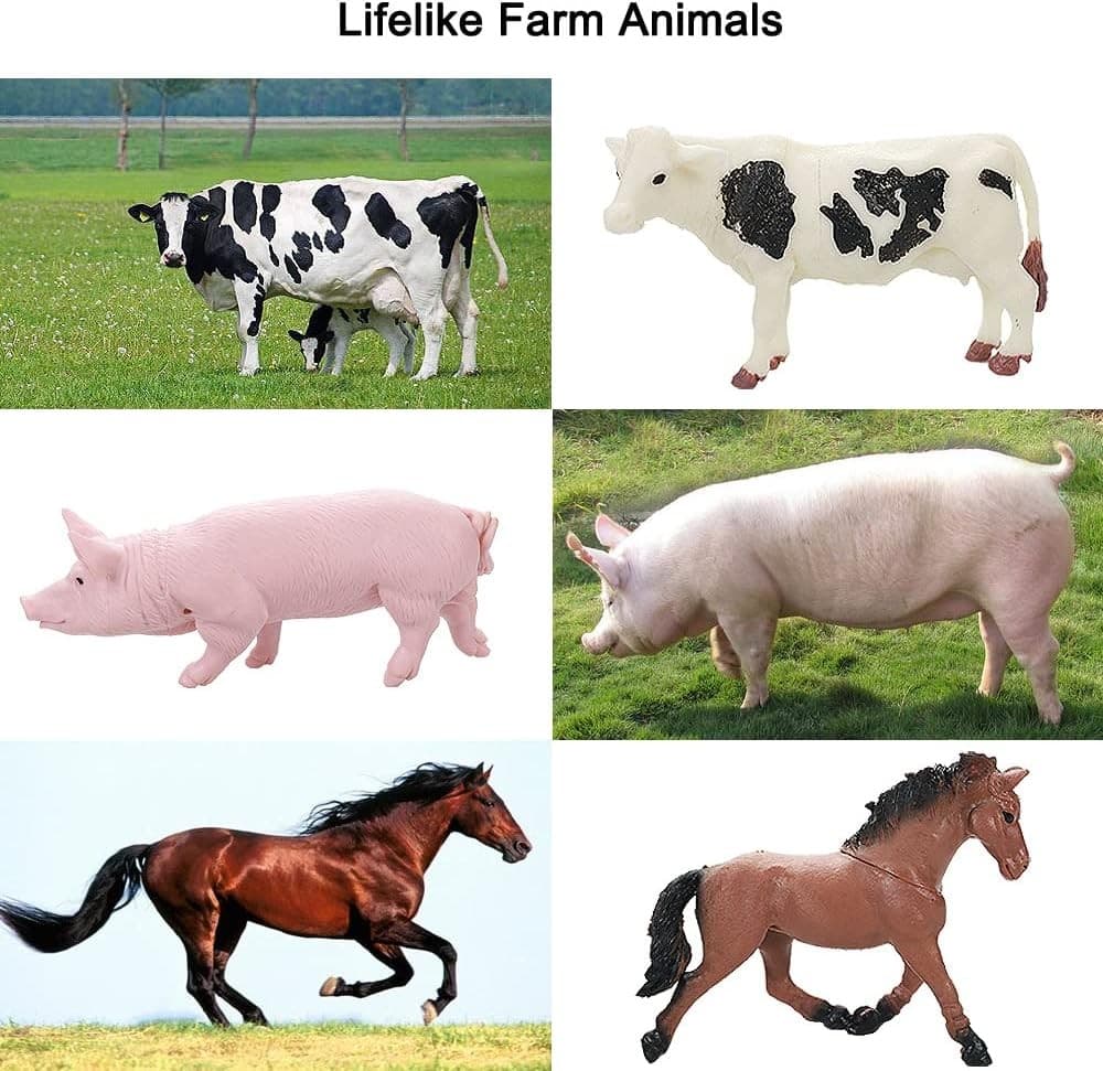 Realistic Farm Animal Figures Toys, 44 Pcs Plastic 44 Set  6