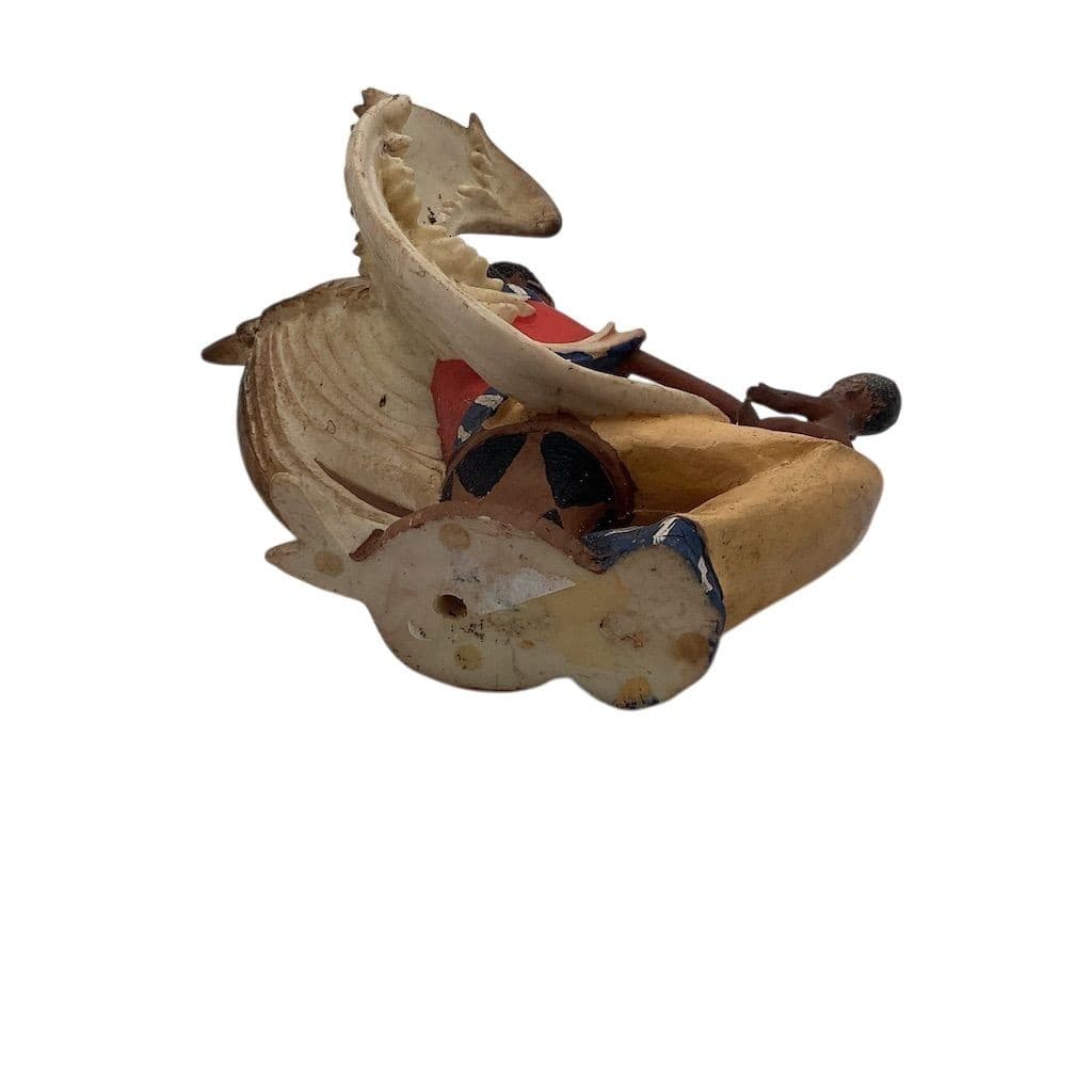 Hand-Carved African American Angel Figurine with Child 4