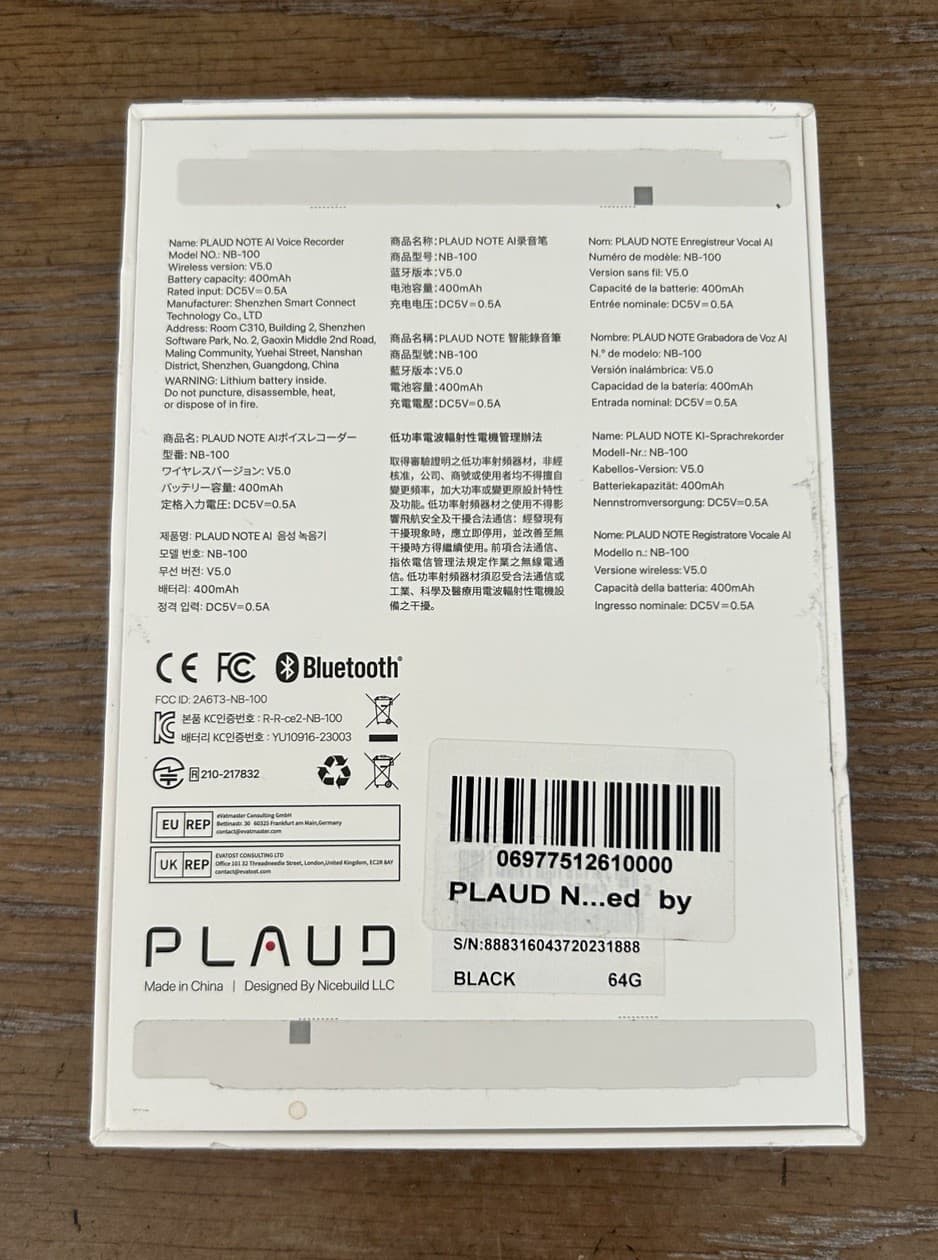 Plaud Note AI Voice Recorder App Control Transcribe 64GB Memory BLACK 3