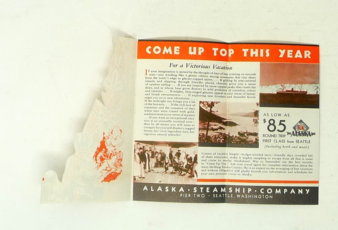 c1940s ALASKA STEAMSHIP COMPANY TRAVEL BROCHURE 2