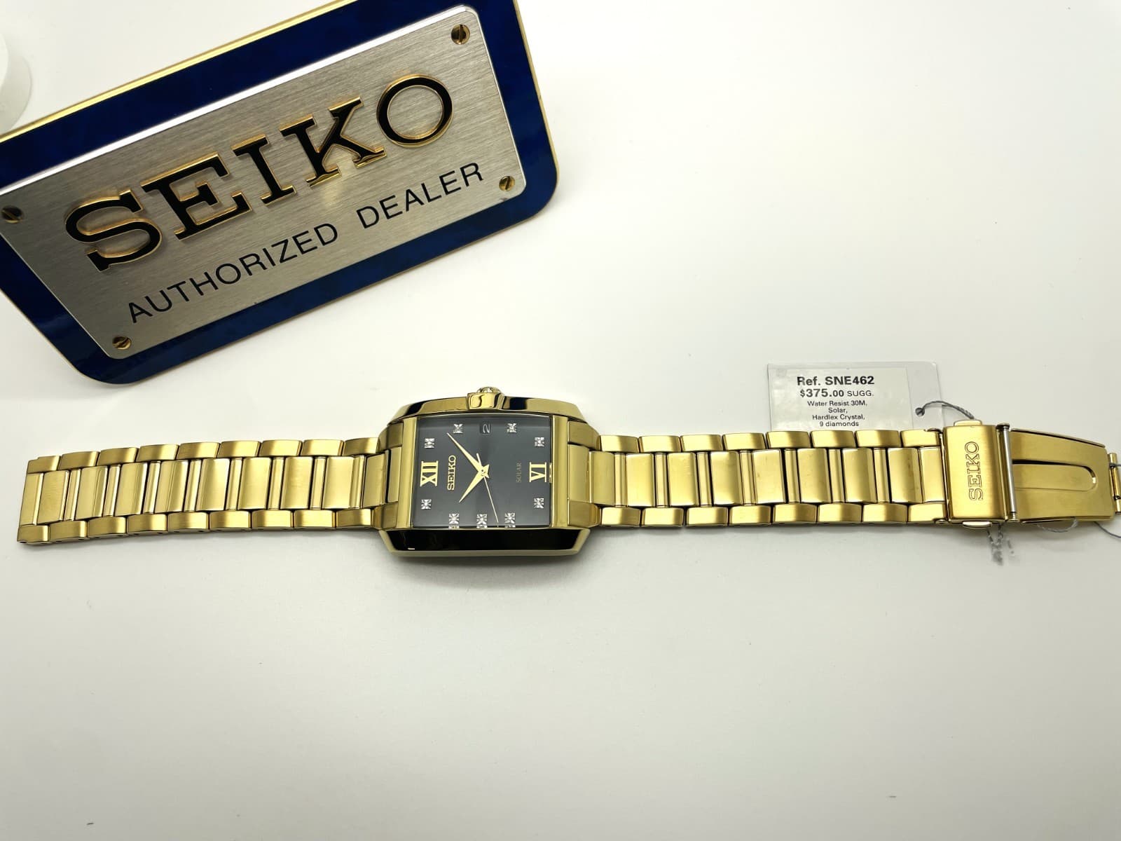 SEIKO MEN'S V157-0CC0 NOT-WORKING SOLAR 9 DIAMOND ANALOG 50M WATCH SNE462 5