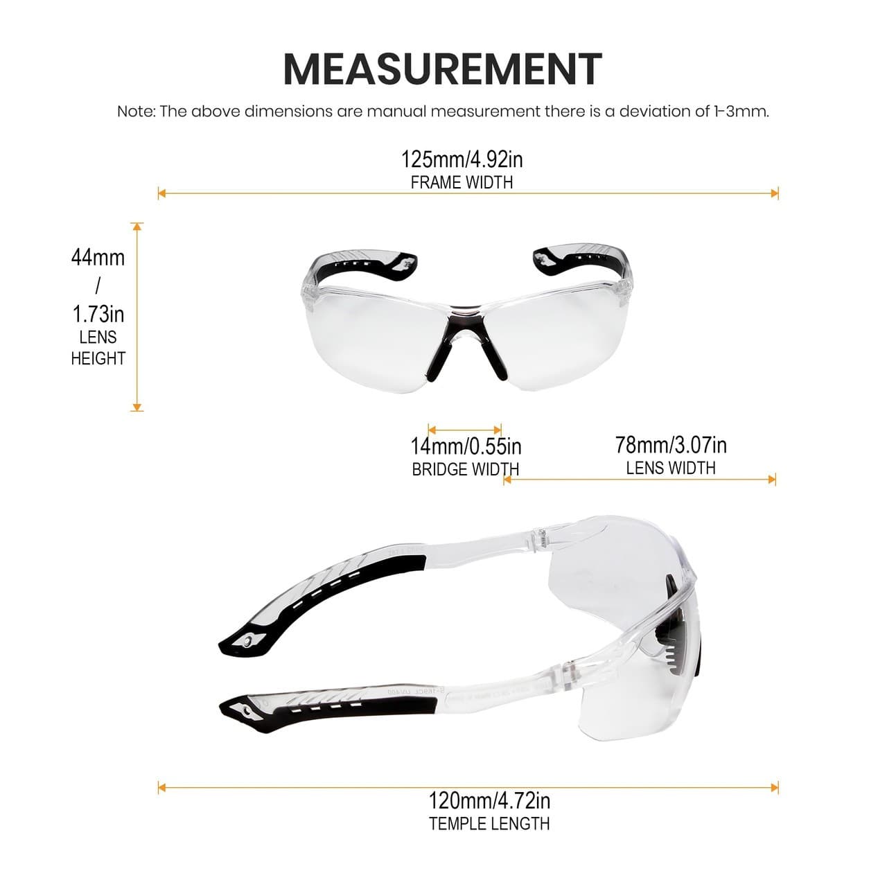 Calabria Replays Clear Crystal Black Sport Mens Womens Pickleball Safety Glasses 2