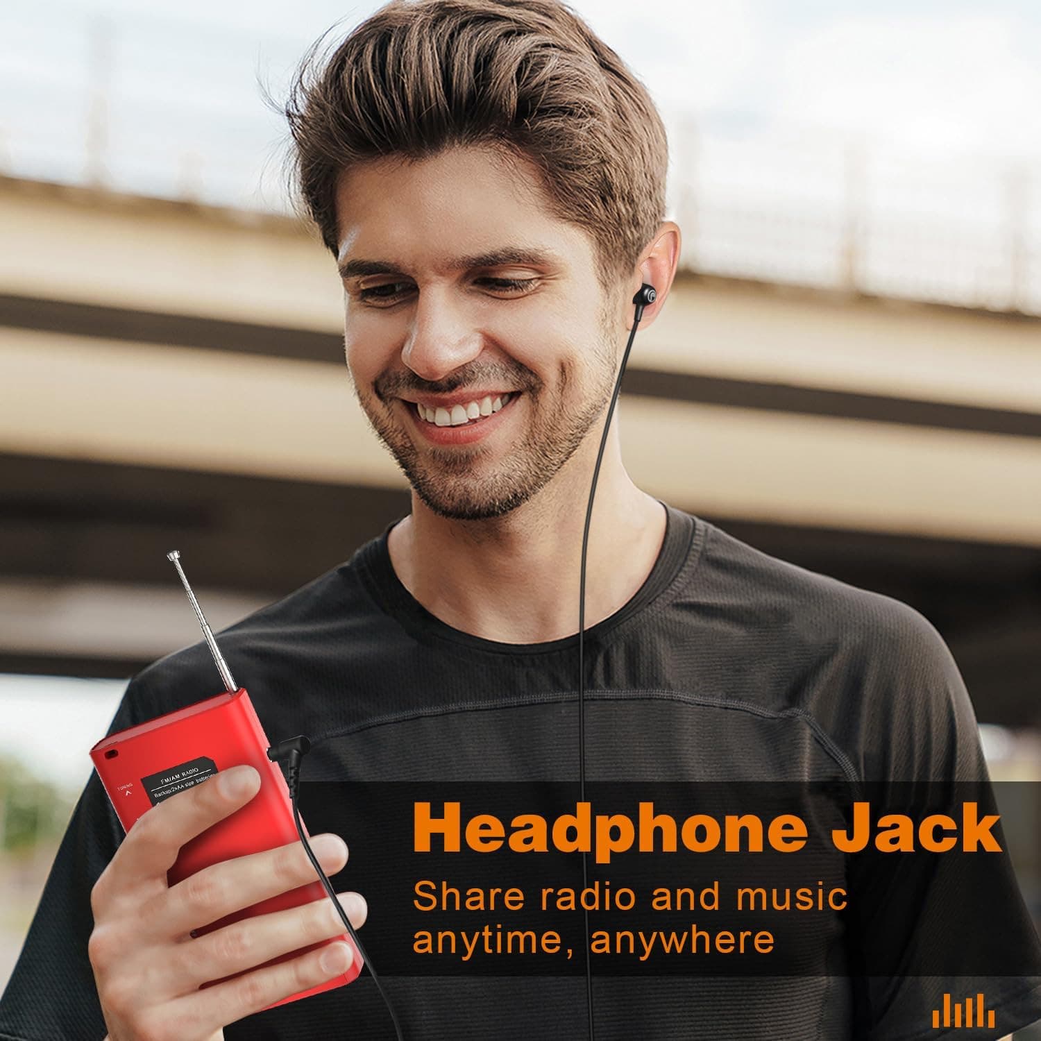 NOAA Weather Radio AM FM, Transistor Radio with Loud Speaker, Headphone Jack, 6