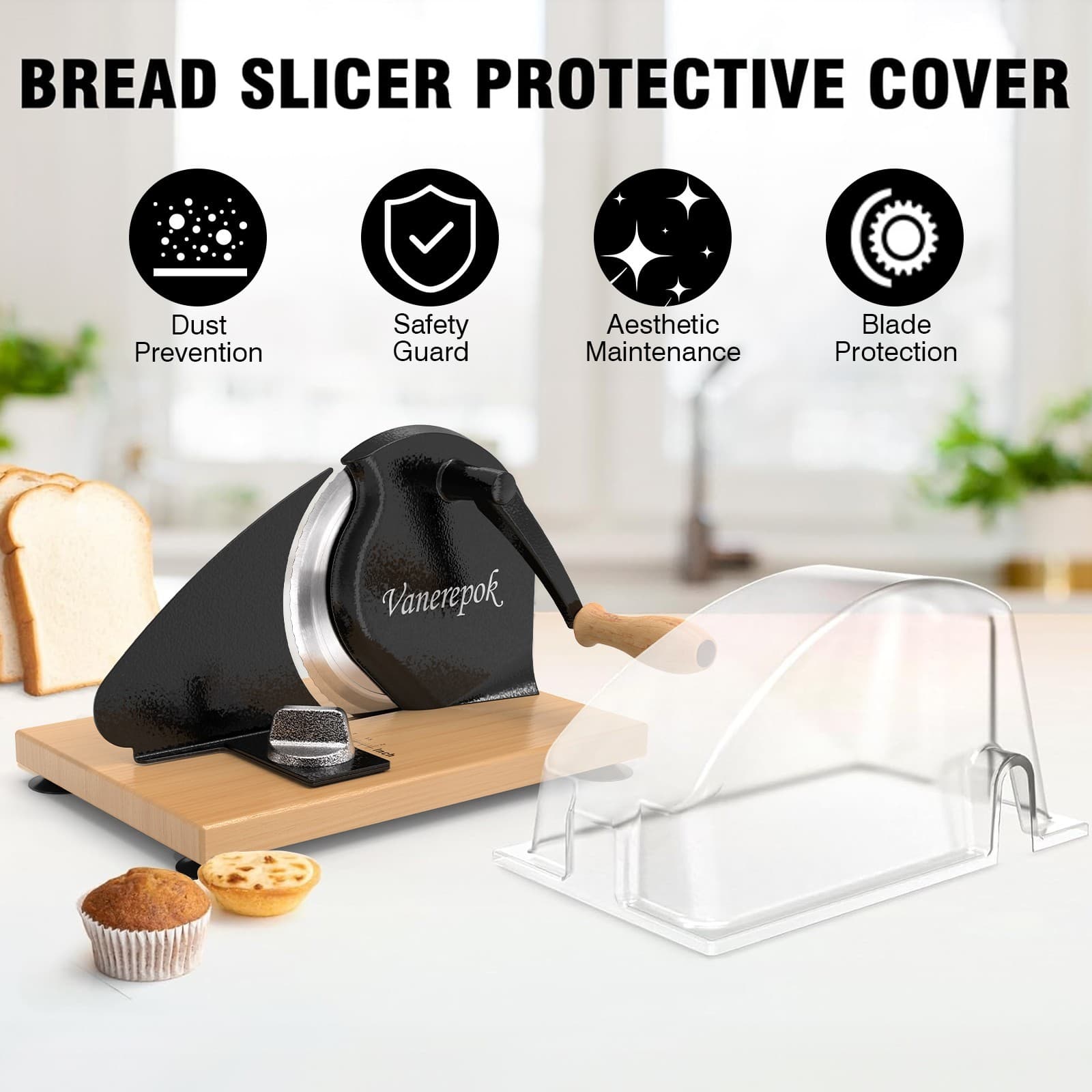 Vanerepok Manual Bread Slicer for Homemade Sourdough Bread with Adjustable Width 5