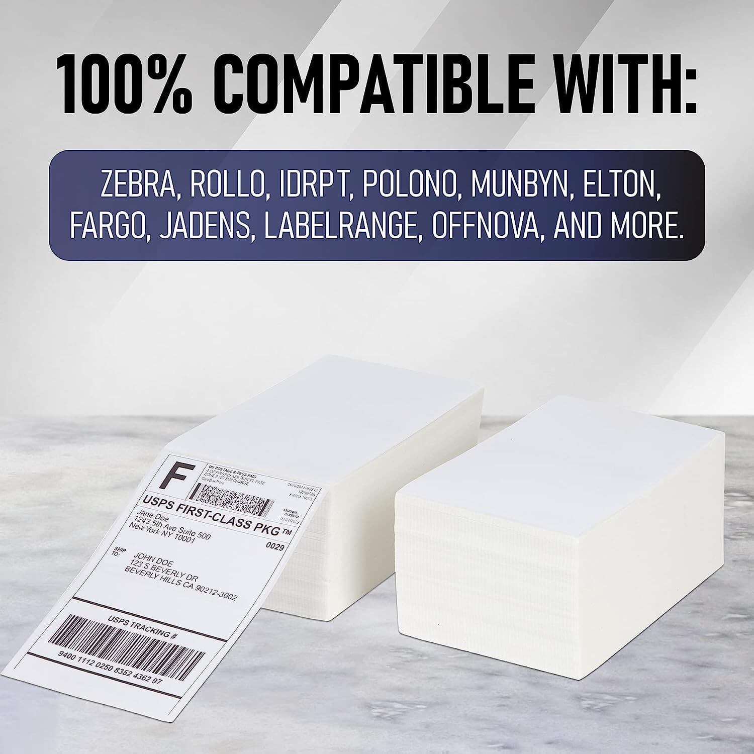 500 4" x 6" Direct Thermal Shipping Labels for Zebra & Rollo and any Printers 5