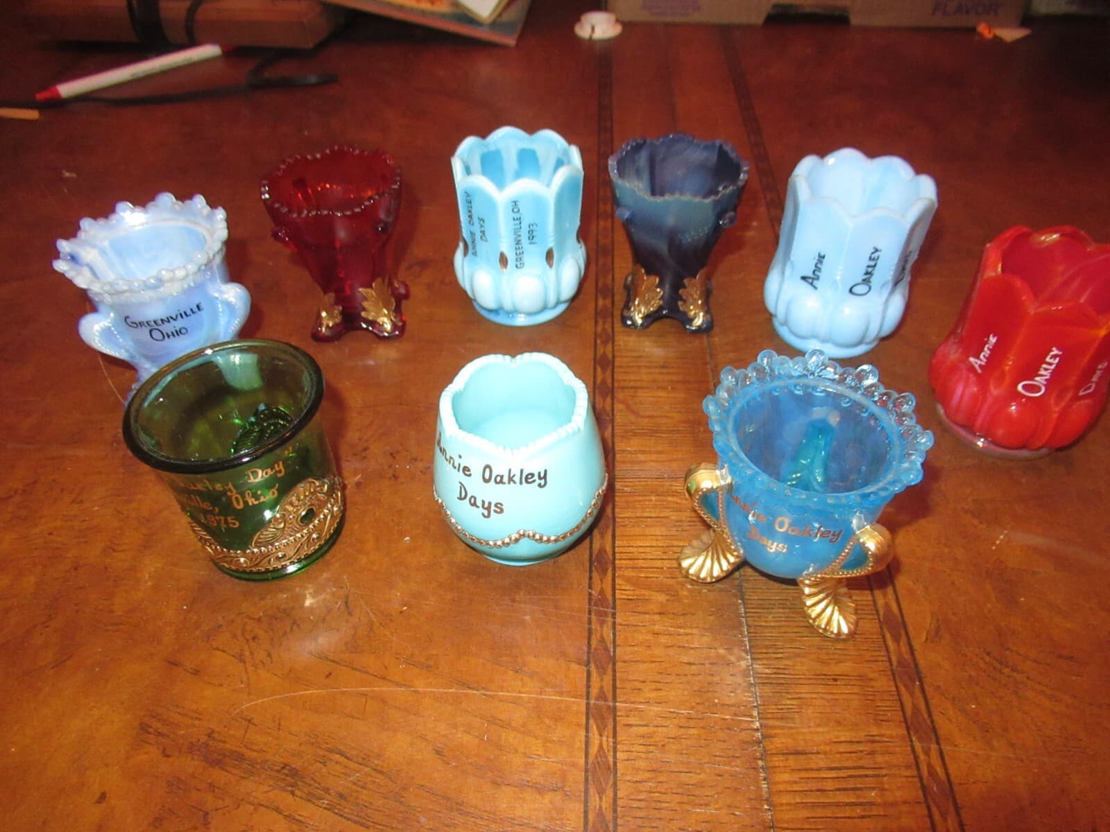 Annie Oakley Days Greenville Ohio Toothpick Holder Souvenir Lot (M646) 2