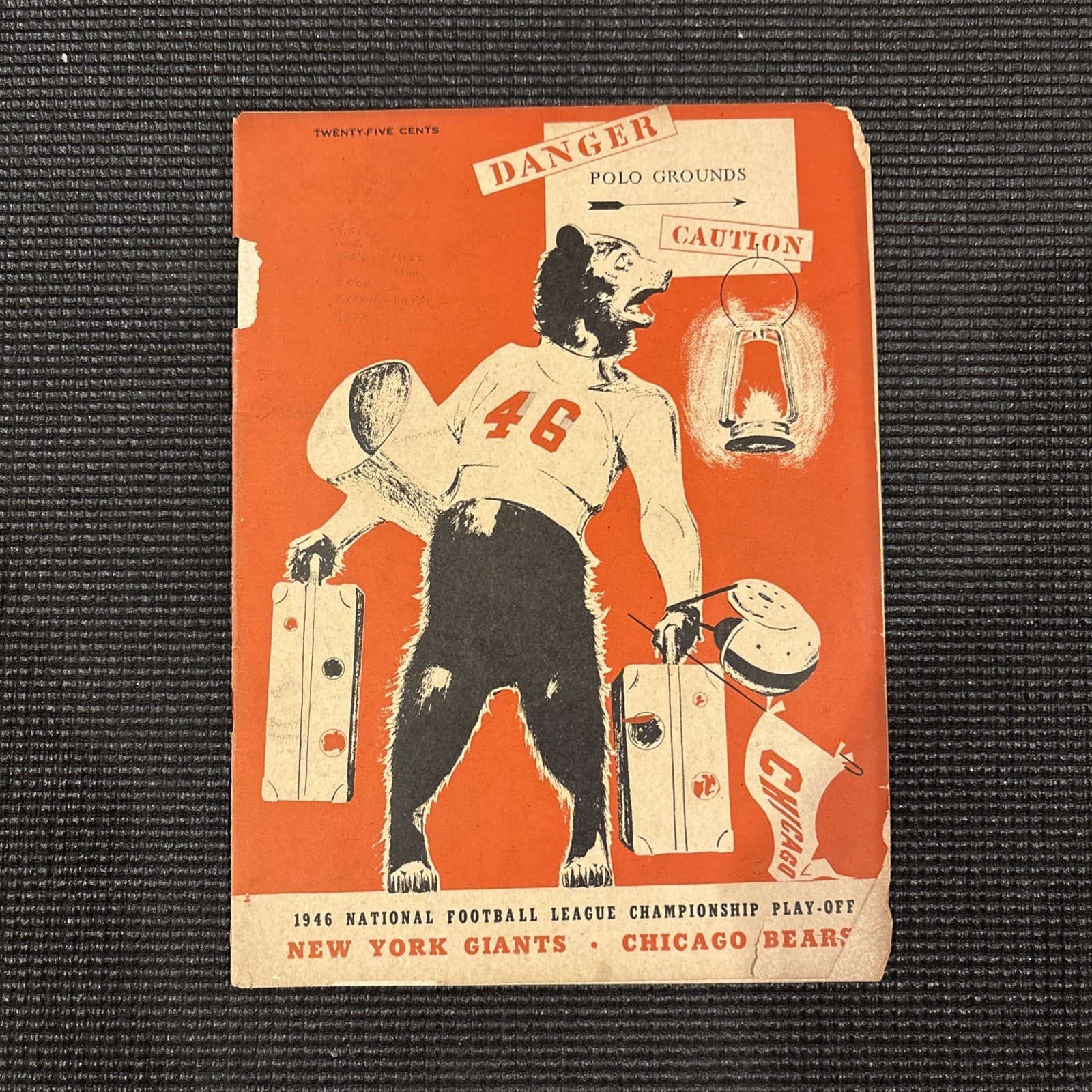 1946 NFL Championship (NY Giants vs. Chicago Bears) Official Program 2