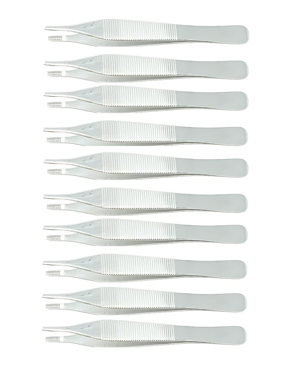 10 pcs Adson Brown Tissue Forceps Surgical Instruments 4.75" 9X9 Teeth SS 4