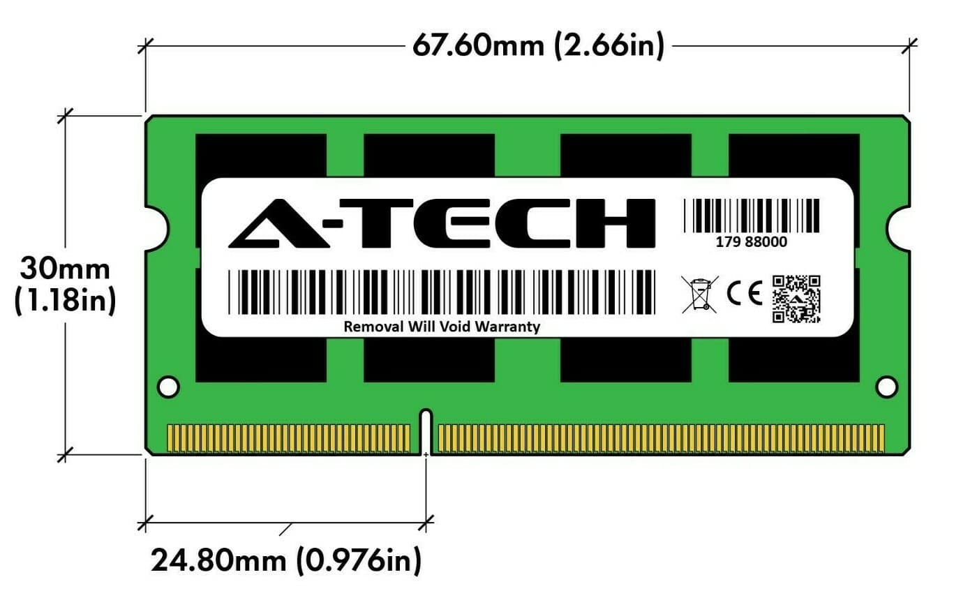 A-Tech 8GB DDR3 1600 PC3-12800 Laptop SODIMM 204-Pin Memory RAM PC3L DDR3L 1x 8G 3