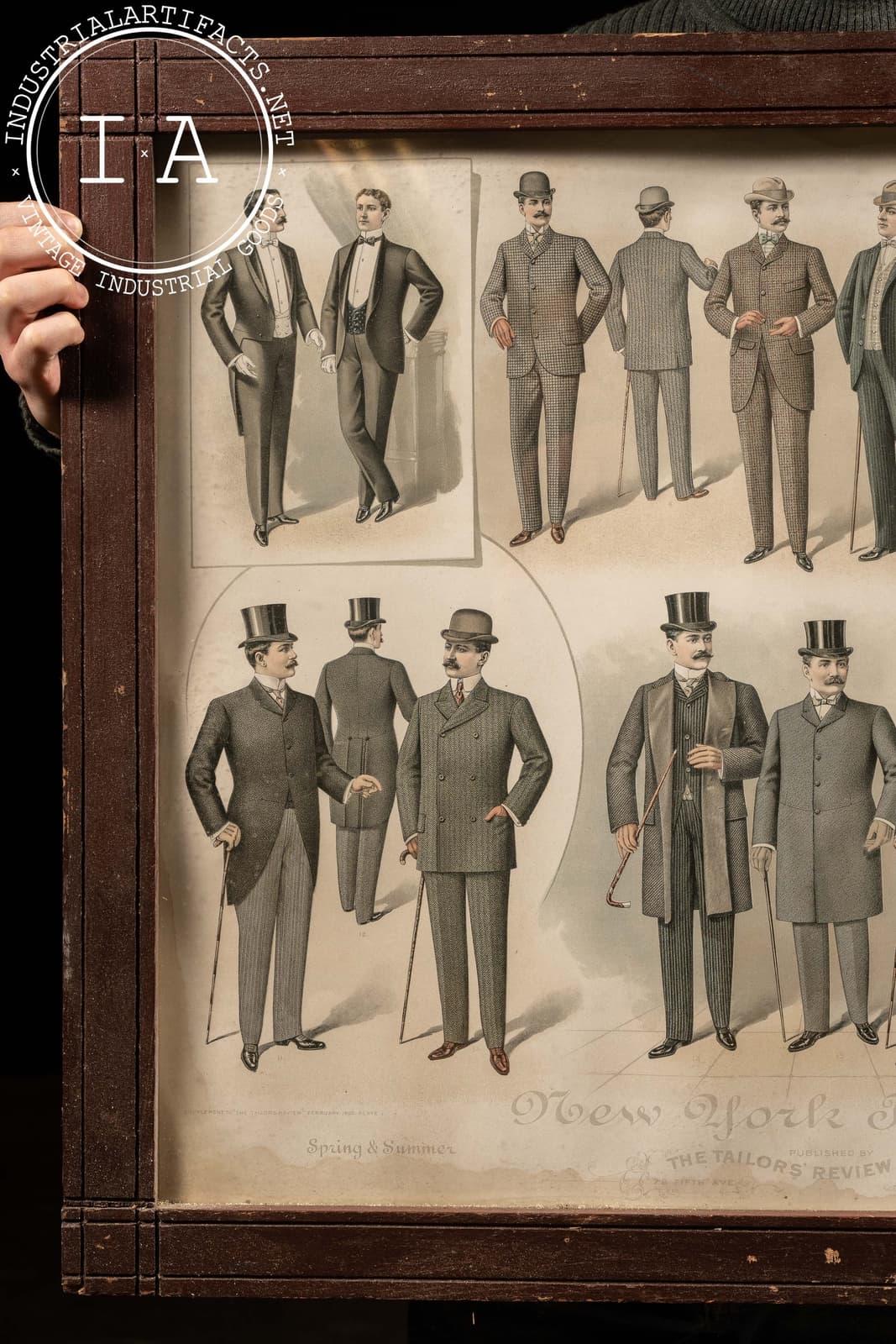 Early 20th Century Men's Fashions Framed Advertising Sign 2