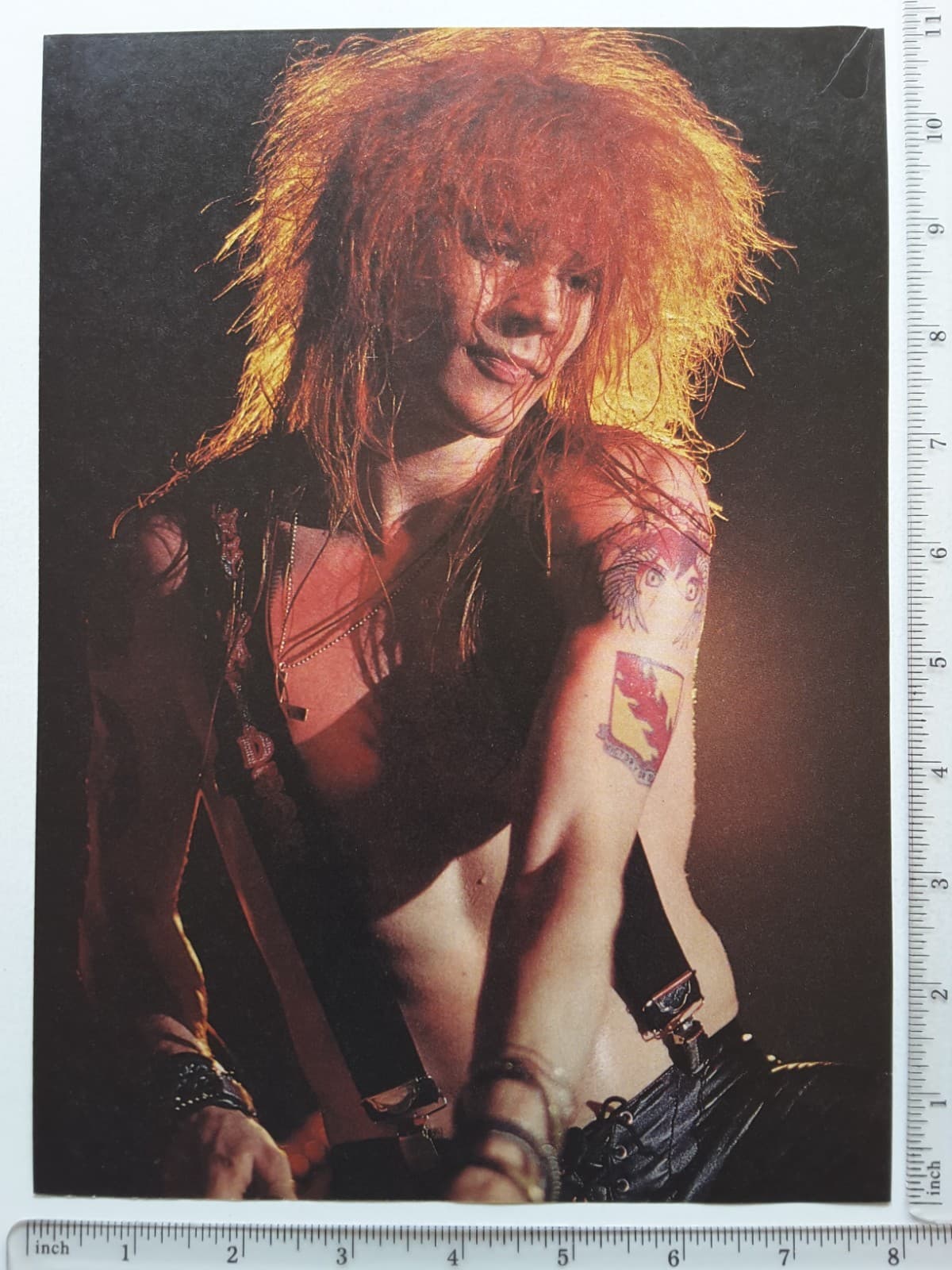 GUNS N' ROSES AXL ROSE VINTAGE 1980'S MAGAZINE PINUP POSTER + ARTICLE CLIPPING A 4