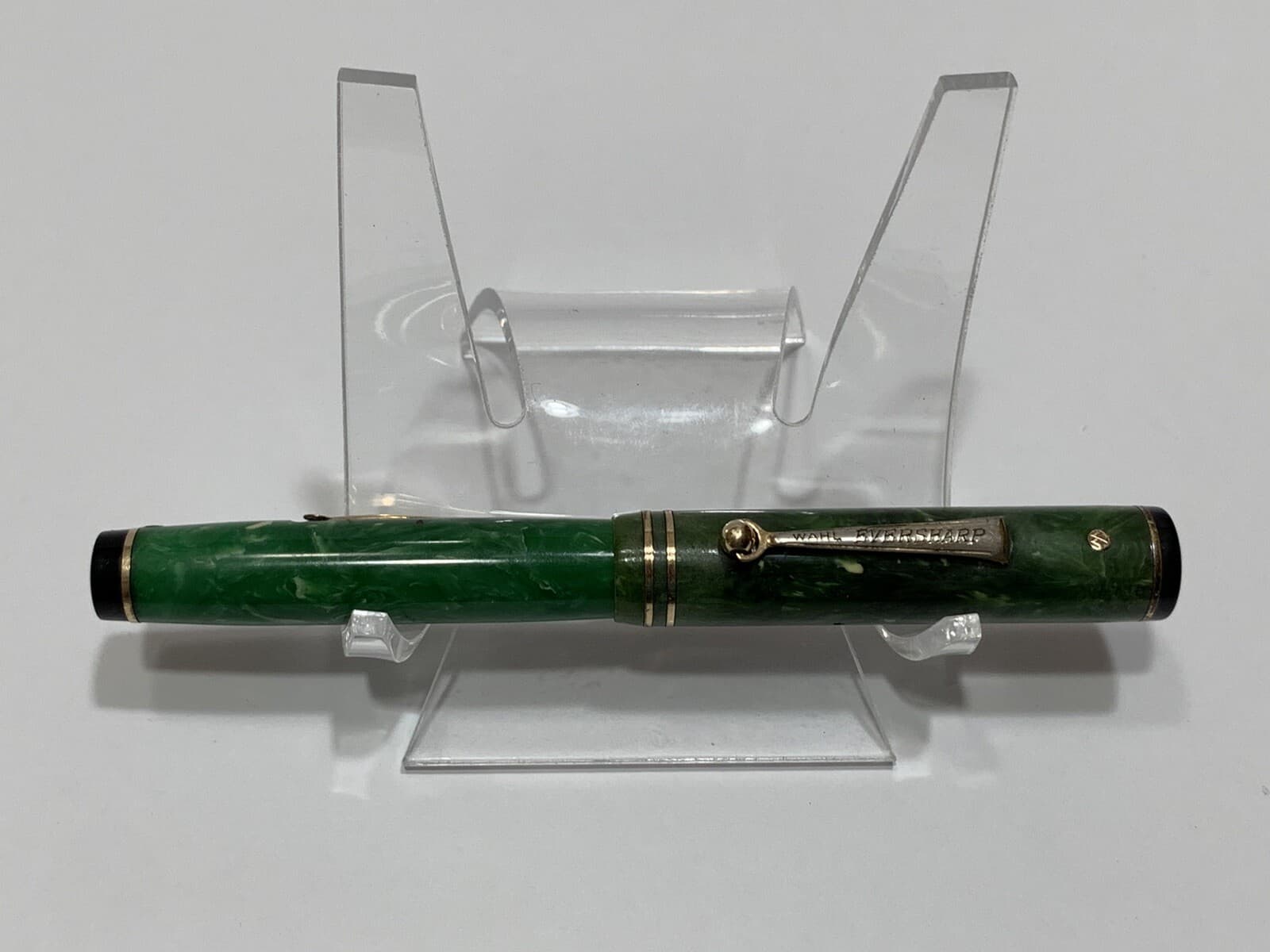 VTG WAHL EVERSHARP GOLD SEAL JADE GREEN LEVER FILLER 14 K  NIB FOUNTAIN PEN.