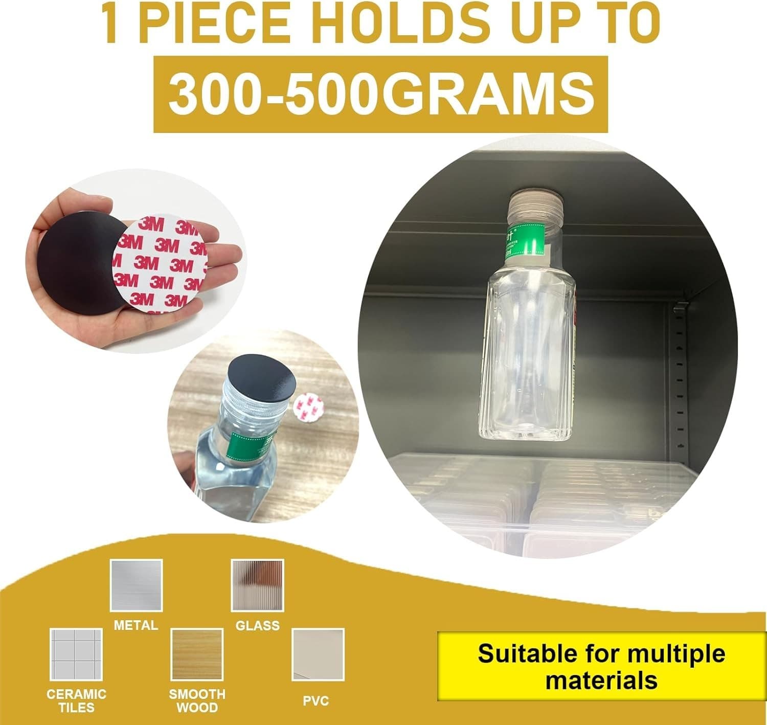 Big Round Magnets Dots-40mm, Precut Flexible Circle Magnetic Tapes with Adhes 3