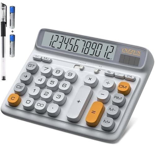 Desktop Calculator with Extra Large 5-Inch LCD Display, 12-Digit Two Way Grey 2