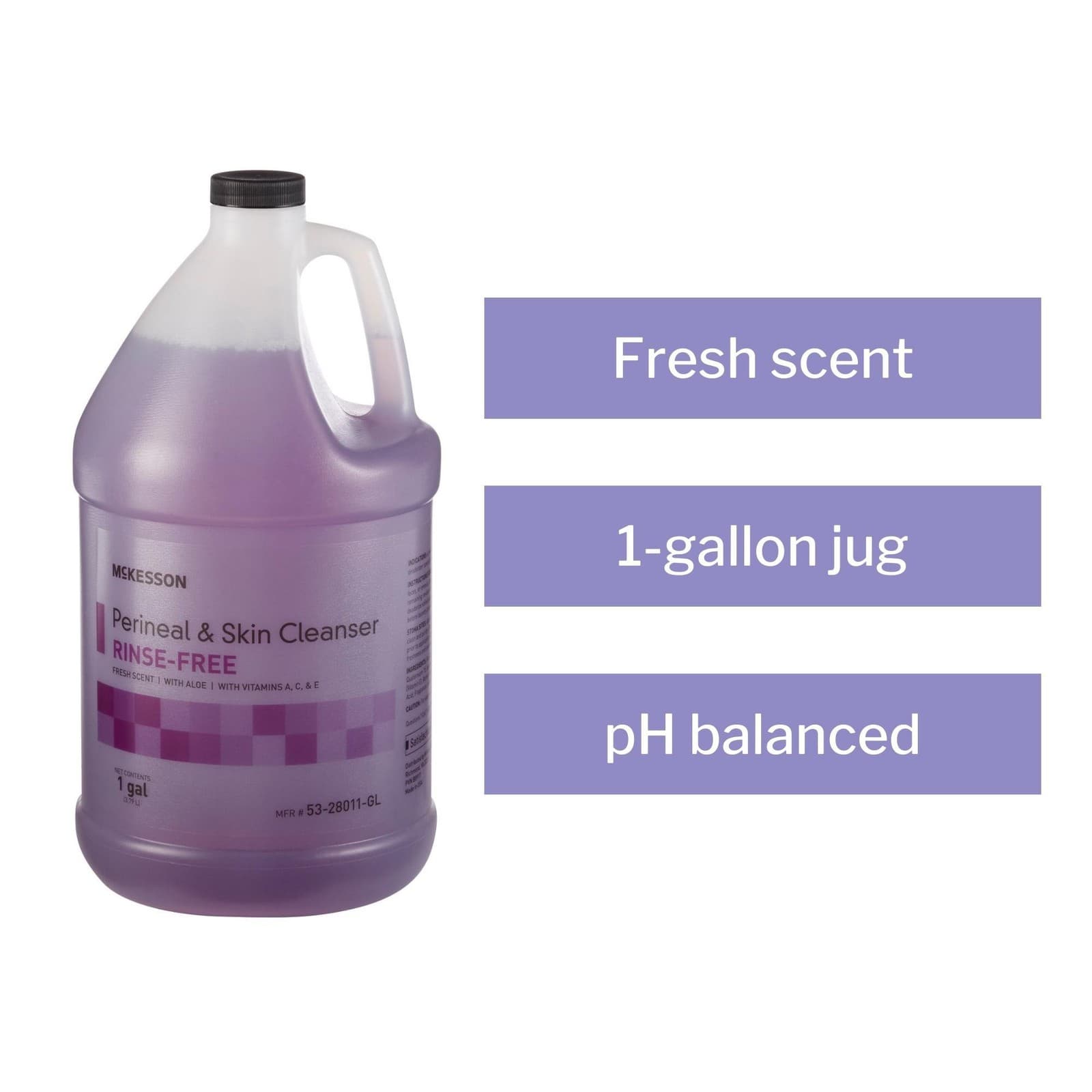 McKesson Perineal Wash Rinse-Free Fresh Scent Liquid Skin Cleanser 1 Gal 1 Jug 4