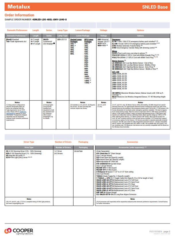 (Lot Of 4) Cooper/Metalux SNLED Base Low Bay End Of Row Motion Sensor LB-ERMS360 4