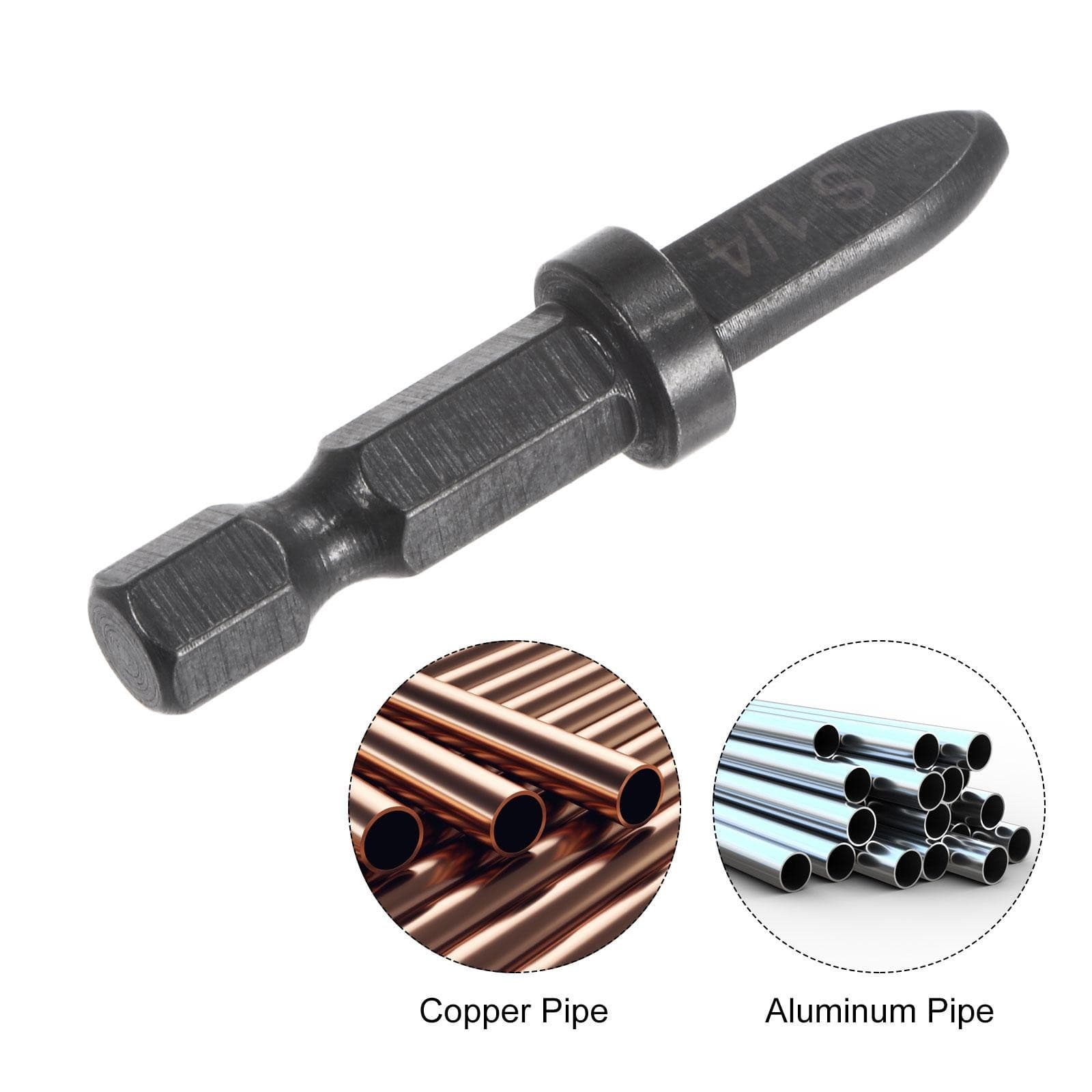 1/4" Swaging Tool Drill 1/4" Hex Handle for Copper Aluminum Pipe 2Pcs 3