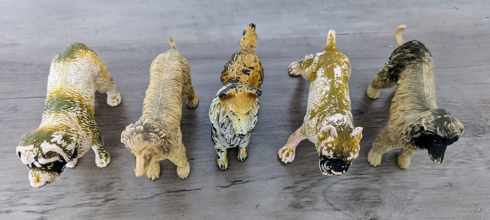 5 Rubber Toy Dogs Imperial Toys VTG 1974 Collie Boxer Afghan Hound Saint Bernard 3