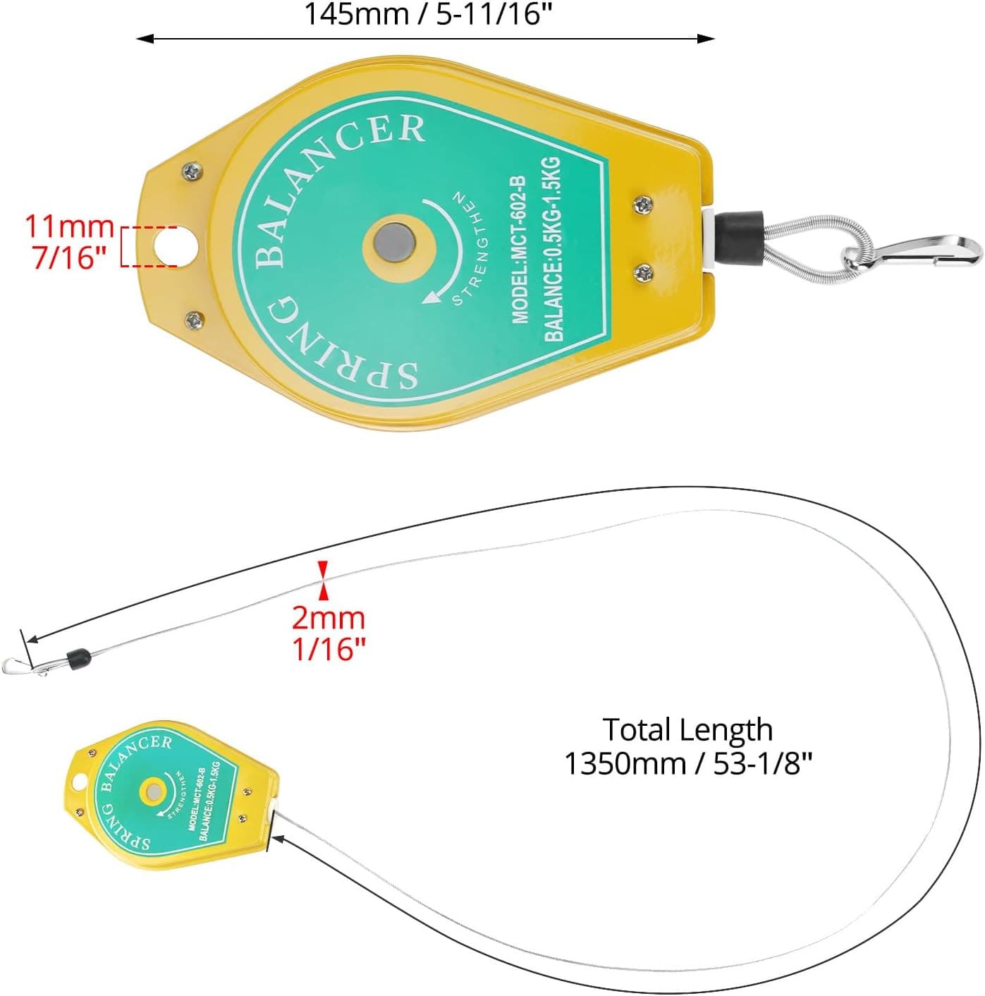 4 Pack Retractable Spring Balancer Tool Holders 0.5–1.5kg Load Capacity Steel 4X 6