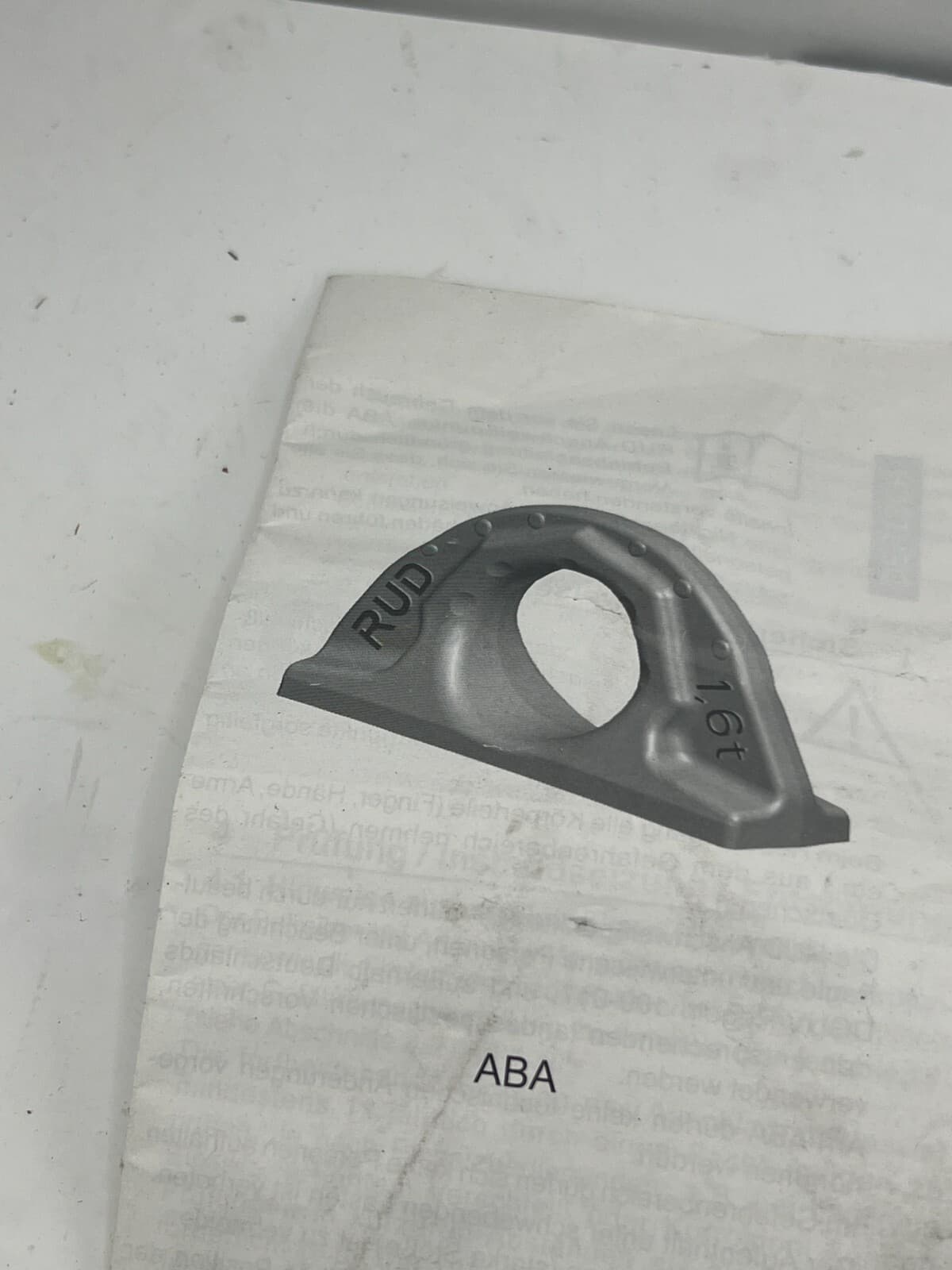 Rud Chain 7900352 Weld On W-ABA Hoist Ring 0° Swivel Angle 1.6 T Work Load 6