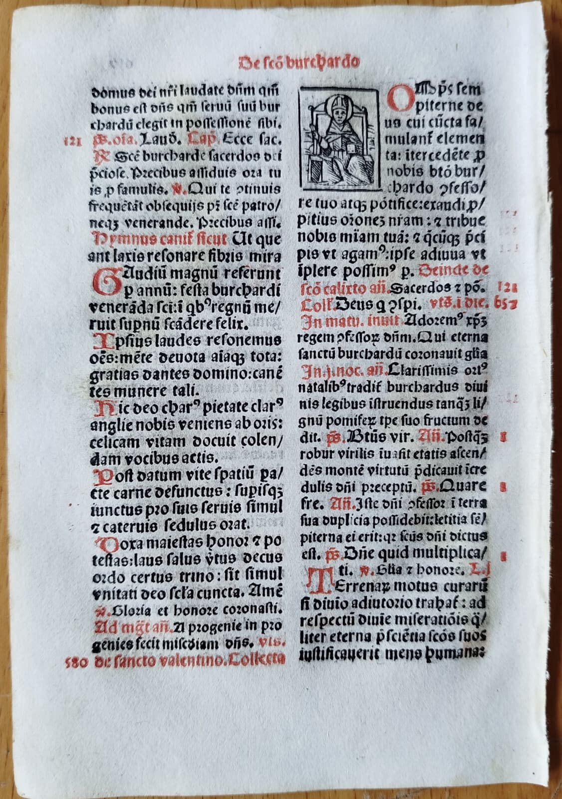 Post Incunable Leaf Brevarium Pataviensis Small Woodcut (657) - 1508 2