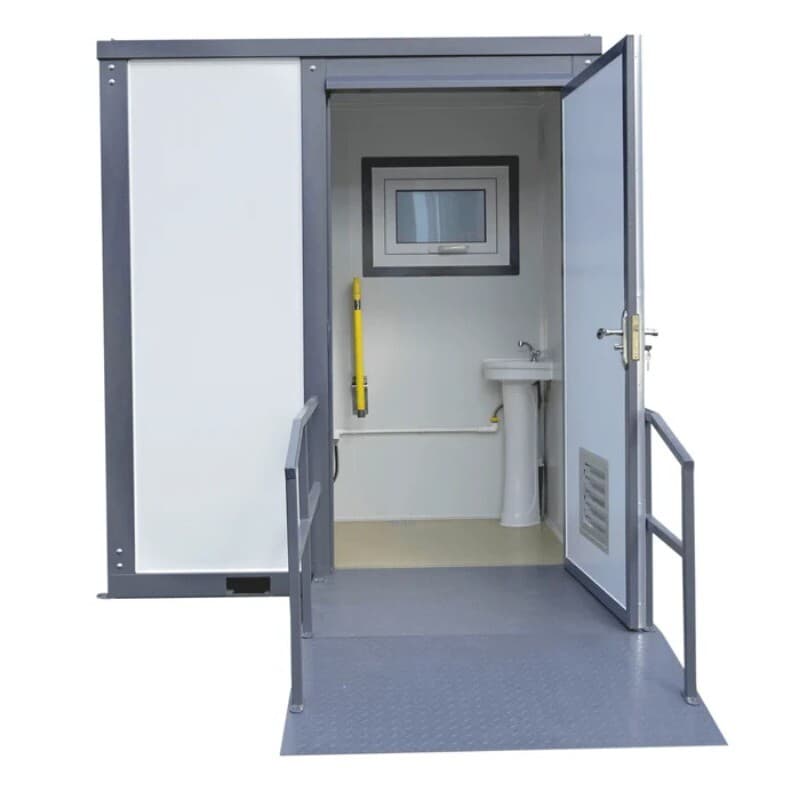 Handicap-Accessible Portable Restroom w/ Bowl & Sink Mobile Toilet for Disabled 5
