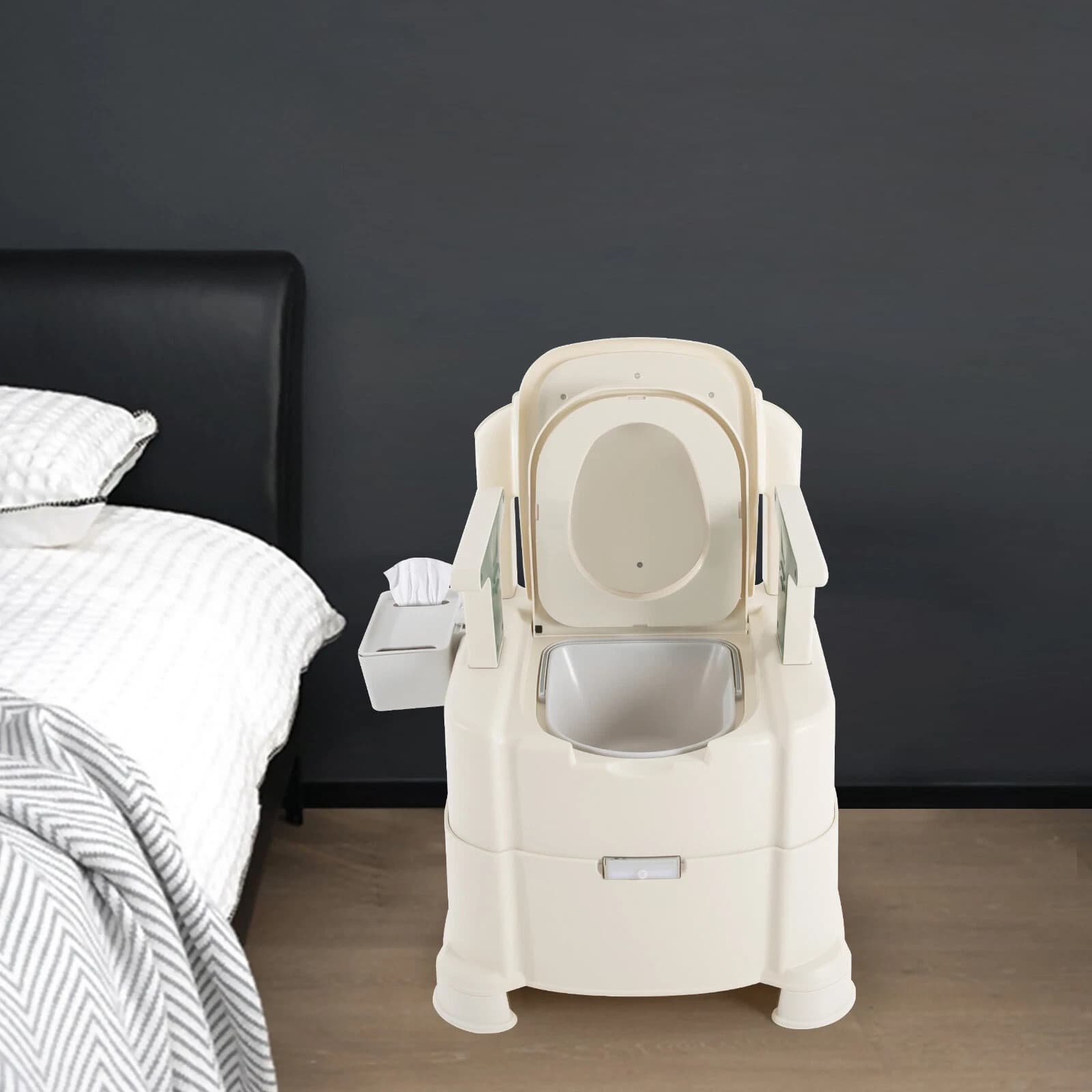 Bedside Commode Portable Toilet for Adults, Commode Chair for Toilet with Arms 6