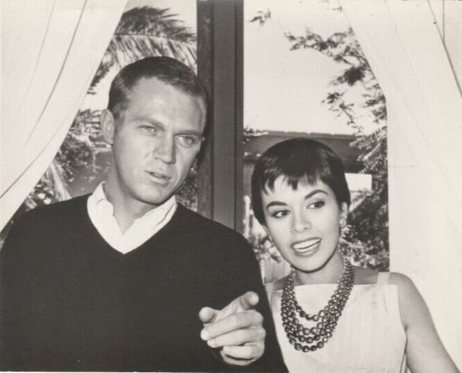 Original NBC Telop Bump Card Promo Photo 1950's Steve McQueen Neile Adams DBW