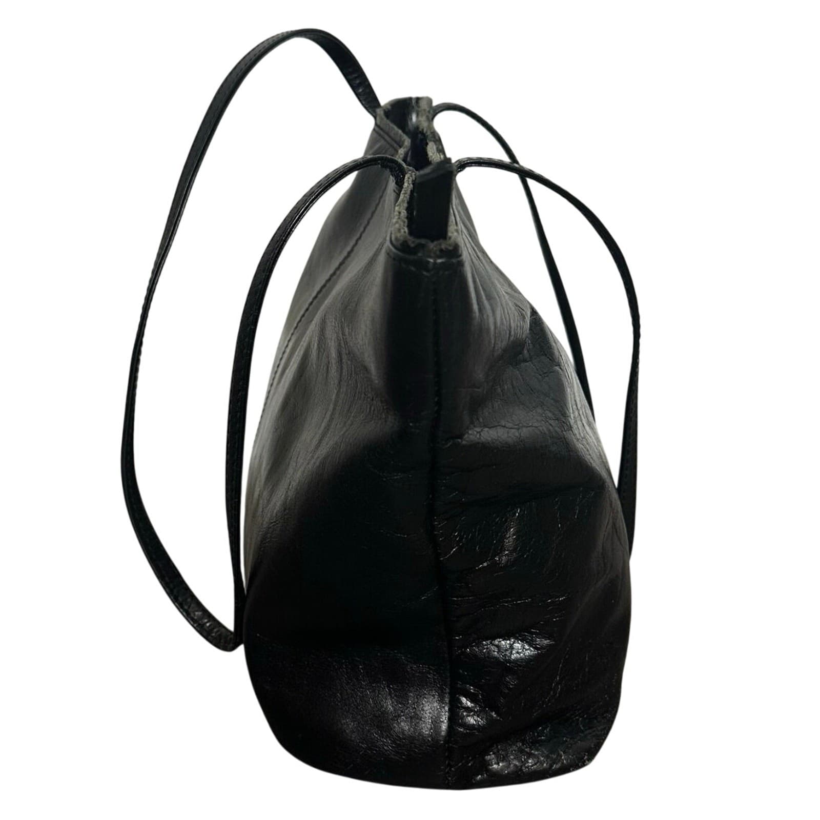 Latico NJ USA Carmen Black Genuine Leather Shoulder Tote Bag Zipper Floral Lined 5