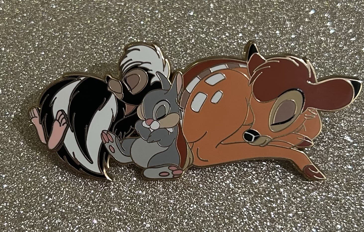 Bambi Thumper And Flower Sleeping Napping LE Fantasy Pin