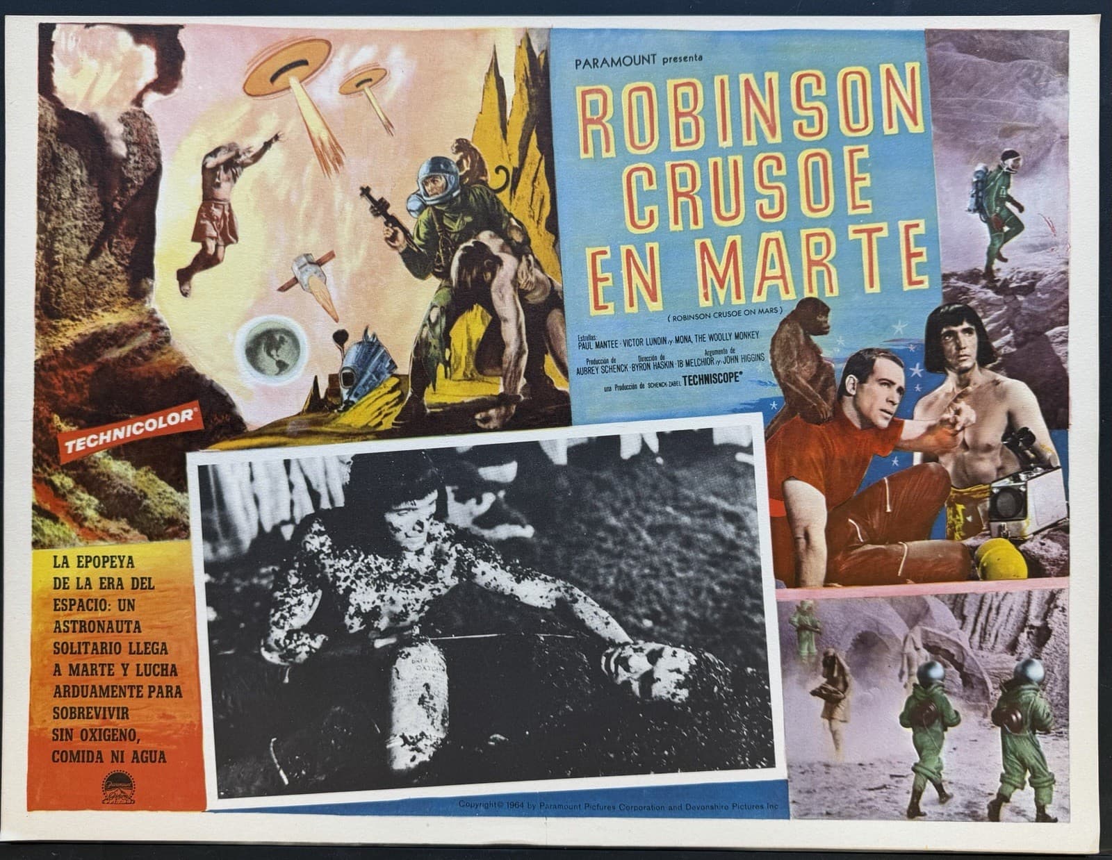 ROBINSON CRUSOE ON MARS ADAM WEST PAUL MANTEE MEXICAN LOBBY CARD SET UNUSED 64 6