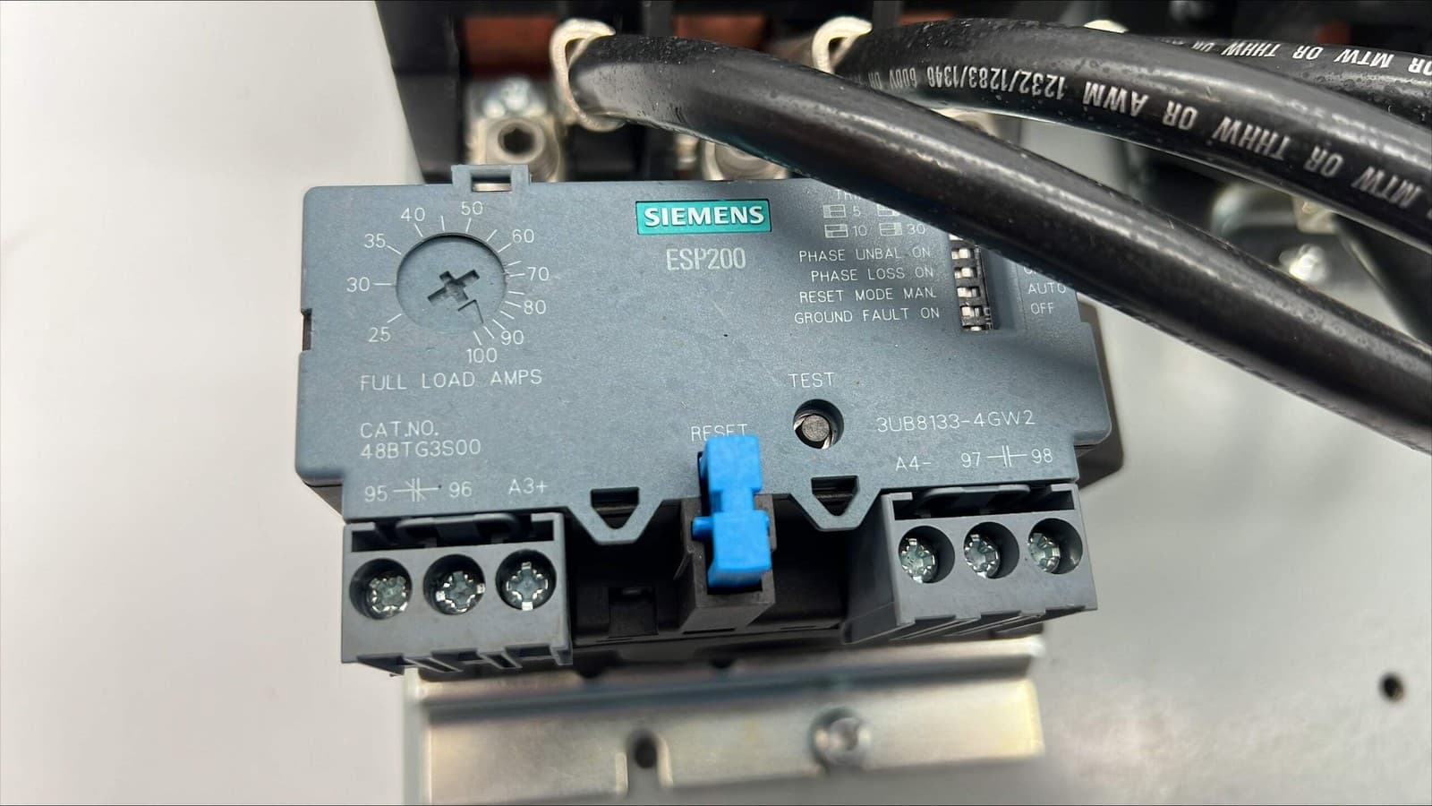 Siemens 22HU+32A* Size 3 Reversing Starter w/ ESP200 Ovld Relay (Used) 6