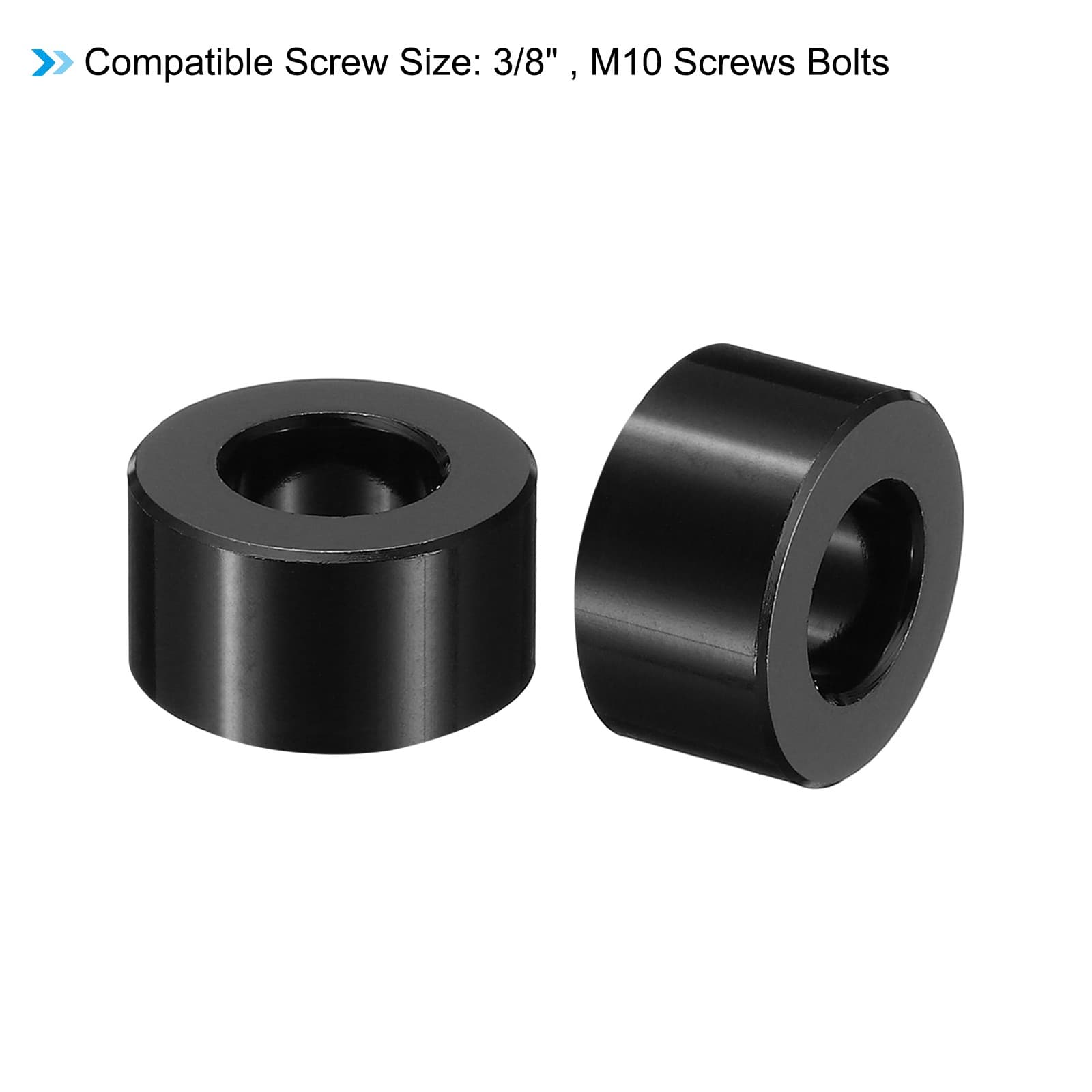 5 Pcs M10 Aluminum Spacers Metal Spacer Aluminum 3/8" ID x 3/4" OD x 3/8" L 4