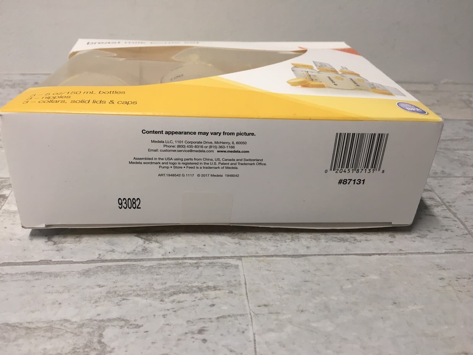 Medela 87131 Breastmilk Bottle Set (3 Bottles) 5 oz Storage Caps Included. NEW 5