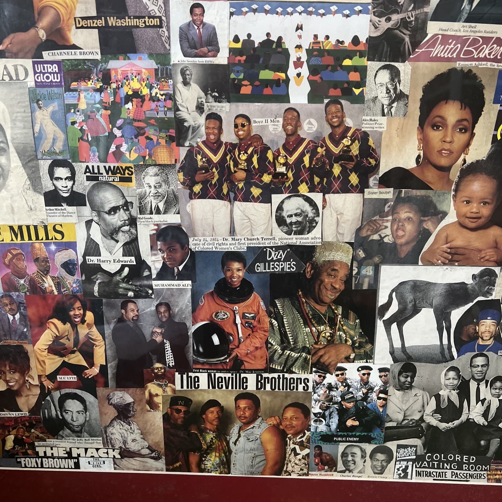 VINTAGE AFRICAN AMERICAN FINE ART COLLAGE 1990s 1980s History Black Power Ali 6