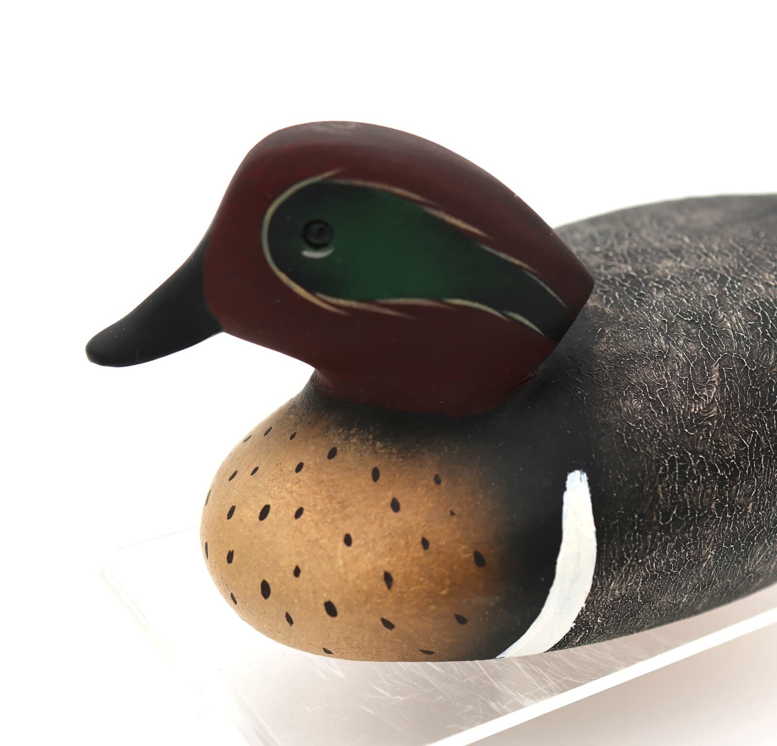 Pair Bill Schauber Miniature  Green Wing Teal Duck Decoys Signed 1991  Ex-Cond 5