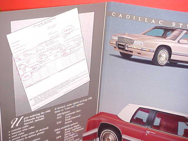 1990 CADILLAC ELDORADO SPRING EDITION DEALER ORDER BROCHURE CATALOG PORTFOLIO  4