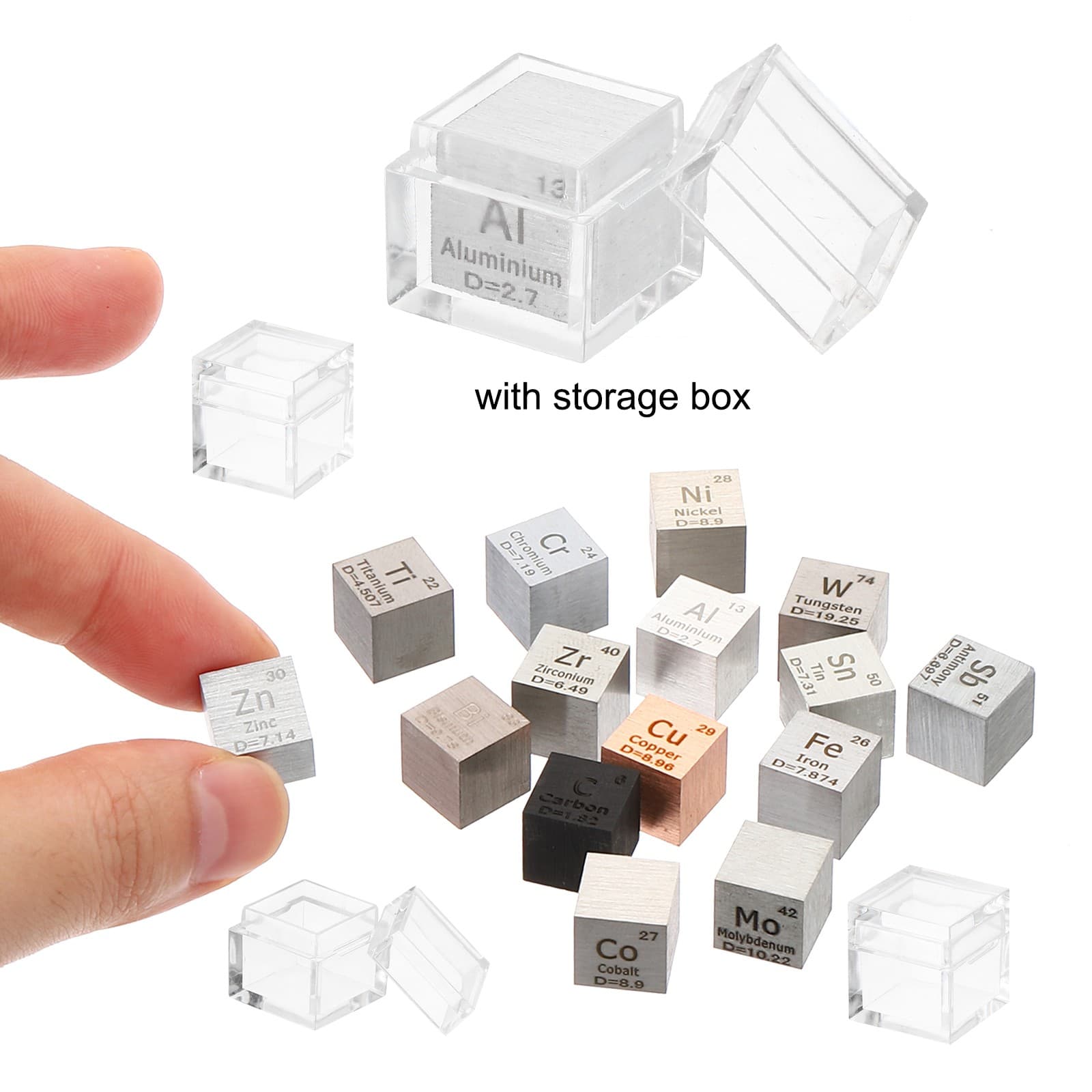 15 Pcs Element Cube 10mm High Density Unique Metal Periodic Table of Elements 5
