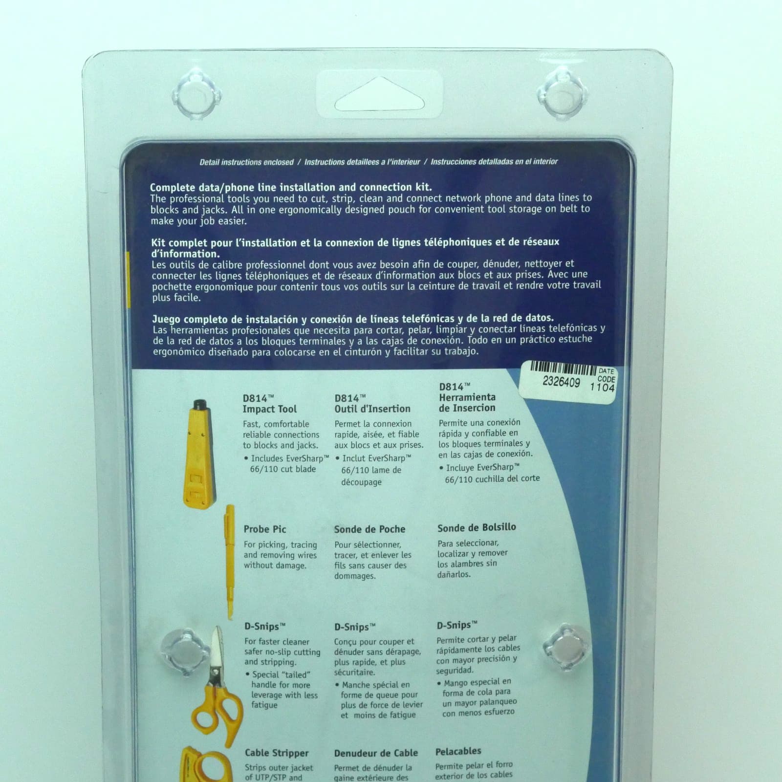 Fluke networks Pro-Tool Kit IS40 with D814 Impact Tool, D-Snips, Cable Stripper 4