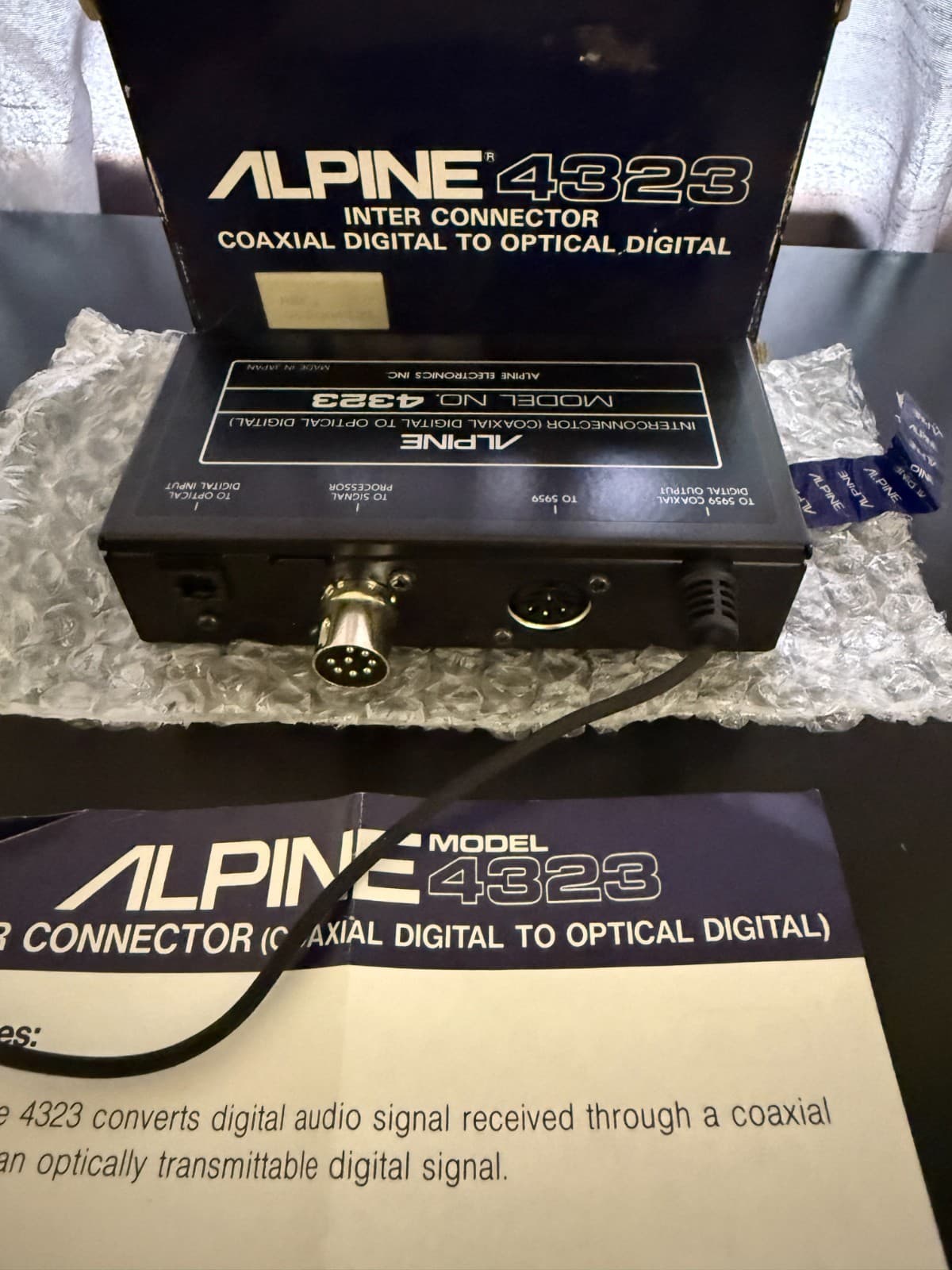 Alpine 4323 (Coaxial Digital to Optical Digital Interconnect) RARE (Digital Max) 2